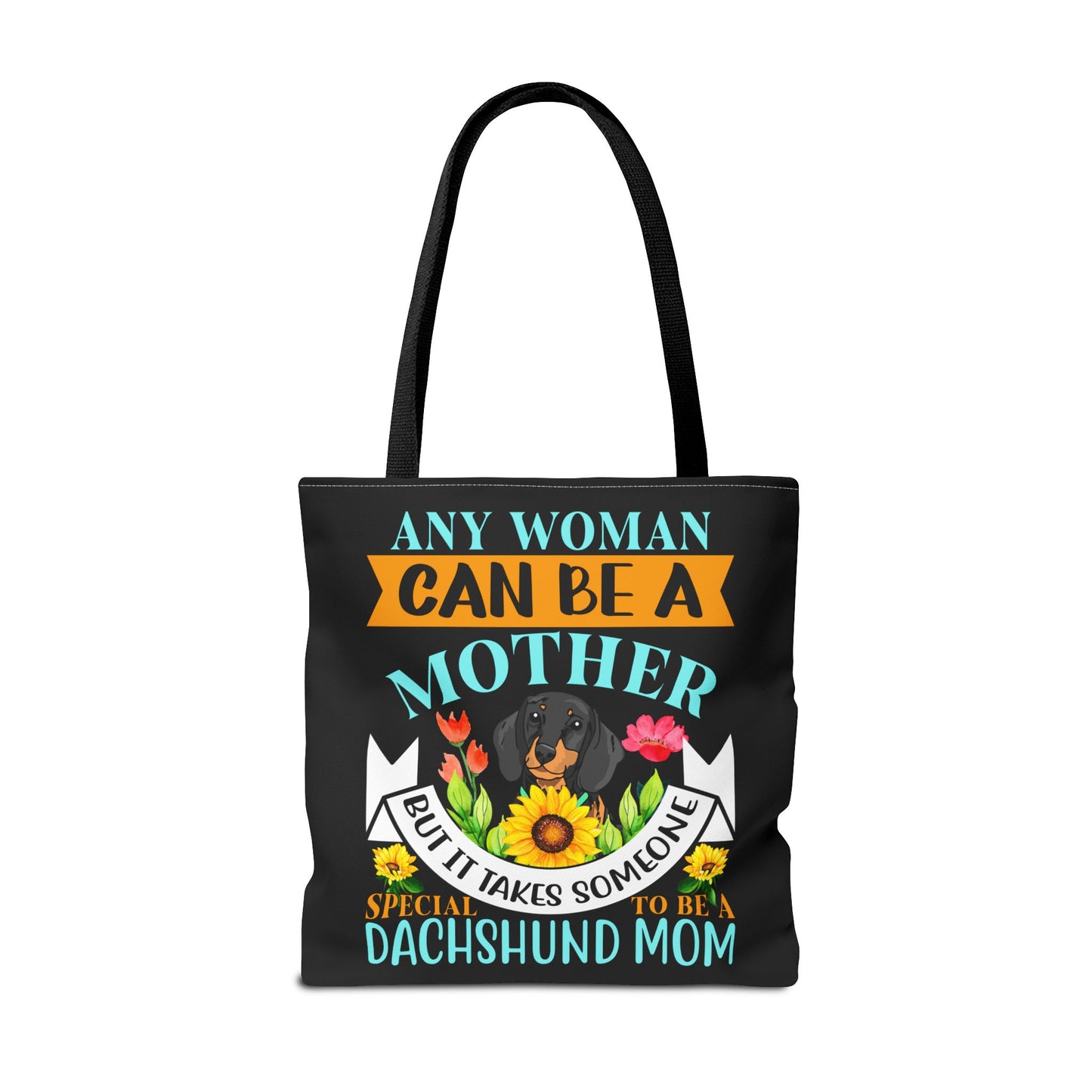 Mom Dachshund Puppy Tote Bag Bright and Cheerful Weiner Doxie