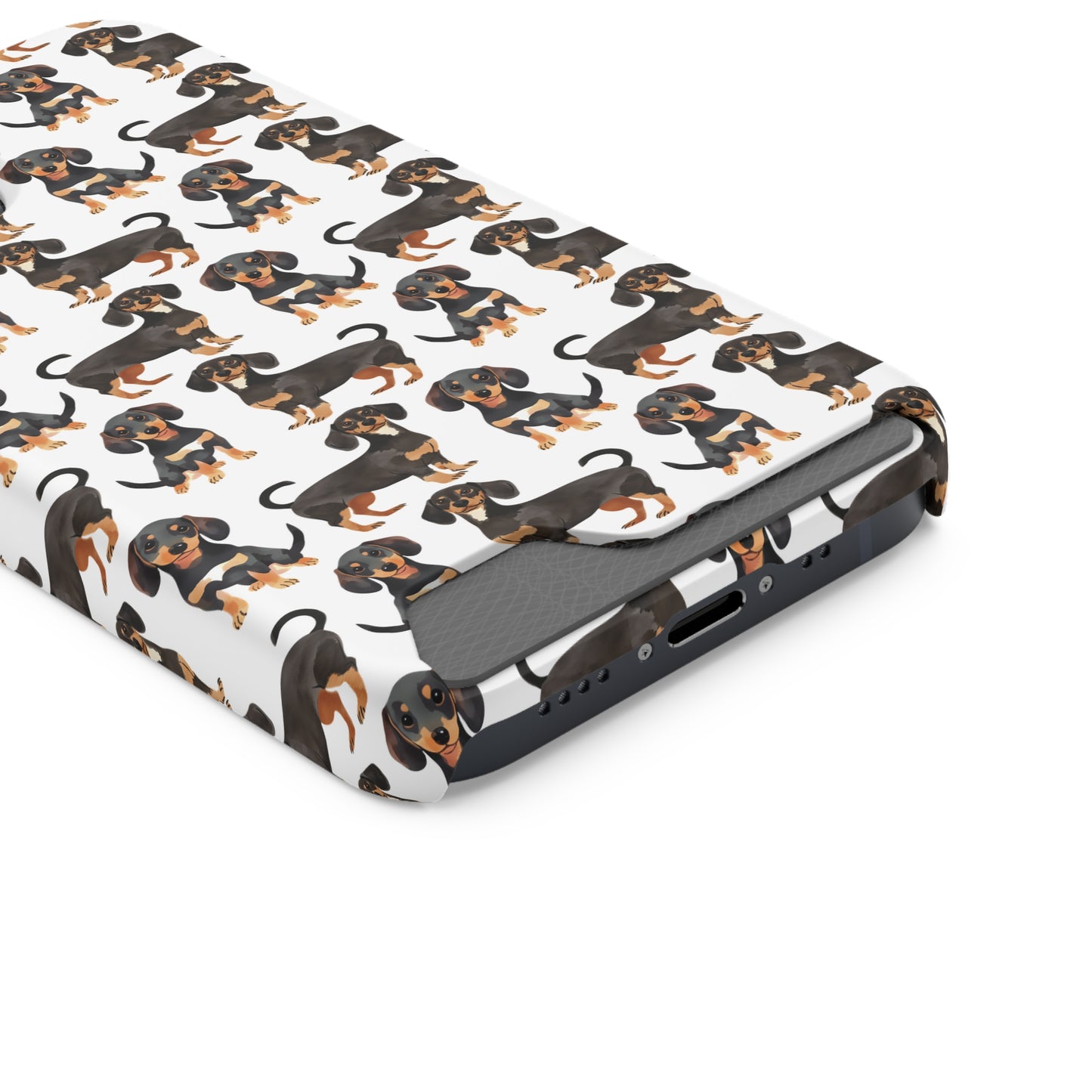 Dachshund Phone Case, Trendy Wallet Case for Dog Lovers, Cute Card Holder Cover, Animal Print Accessory, Slim Protective