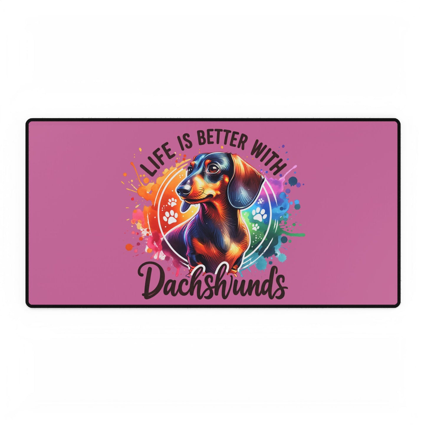Paintsplash Dachshund Desk Mat