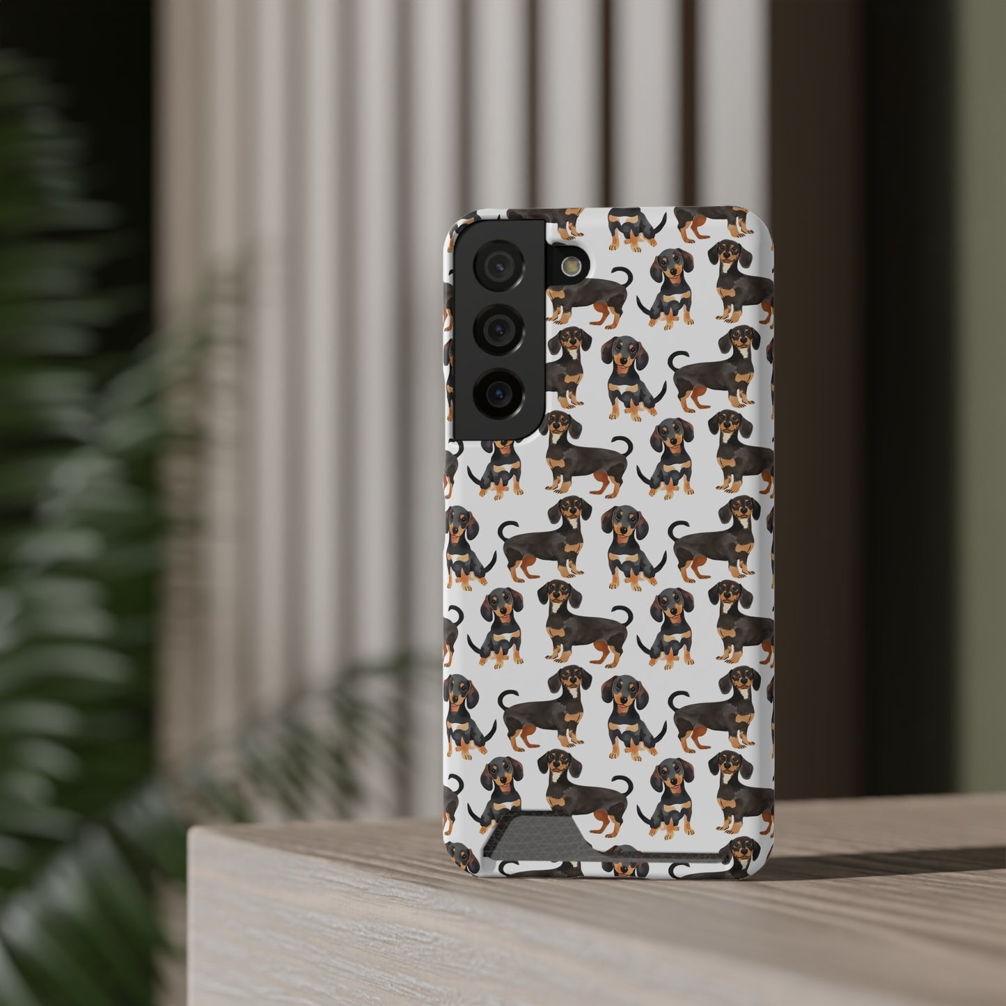Dachshund Phone Case, Trendy Wallet Case for Dog Lovers, Cute Card Holder Cover, Animal Print Accessory, Slim Protective