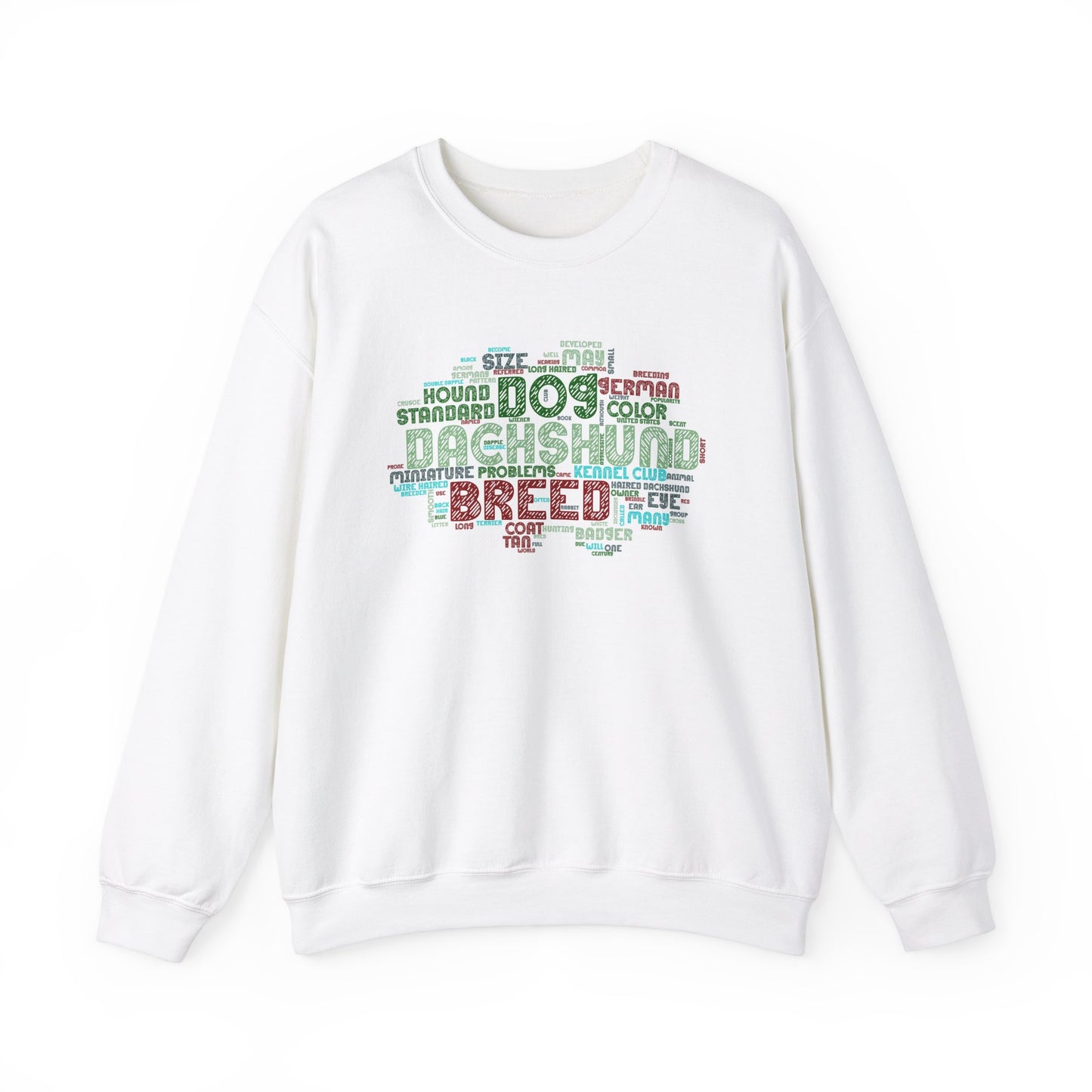 Dachshund Word Art Sweatshirt, Cozy Dog Lover Gift, Funny Pet Apparel, Unisex