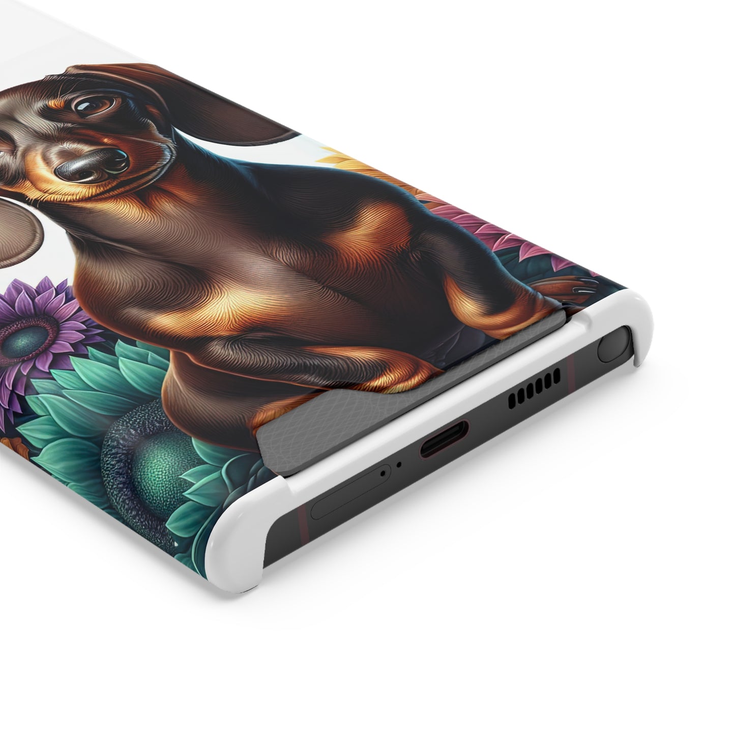 Dachshund Phone Case, Trendy Wallet Case for Dog Lovers, Cute Card Holder Cover, Animal Print Accessory, Slim Protective