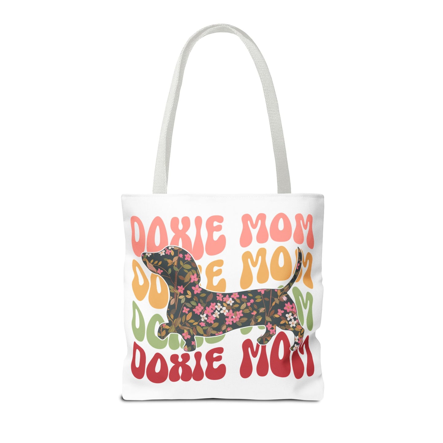 Black and Tan Dachshund Puppy Tote Bag Bright and Cheerful Weiner Doxie Patterned