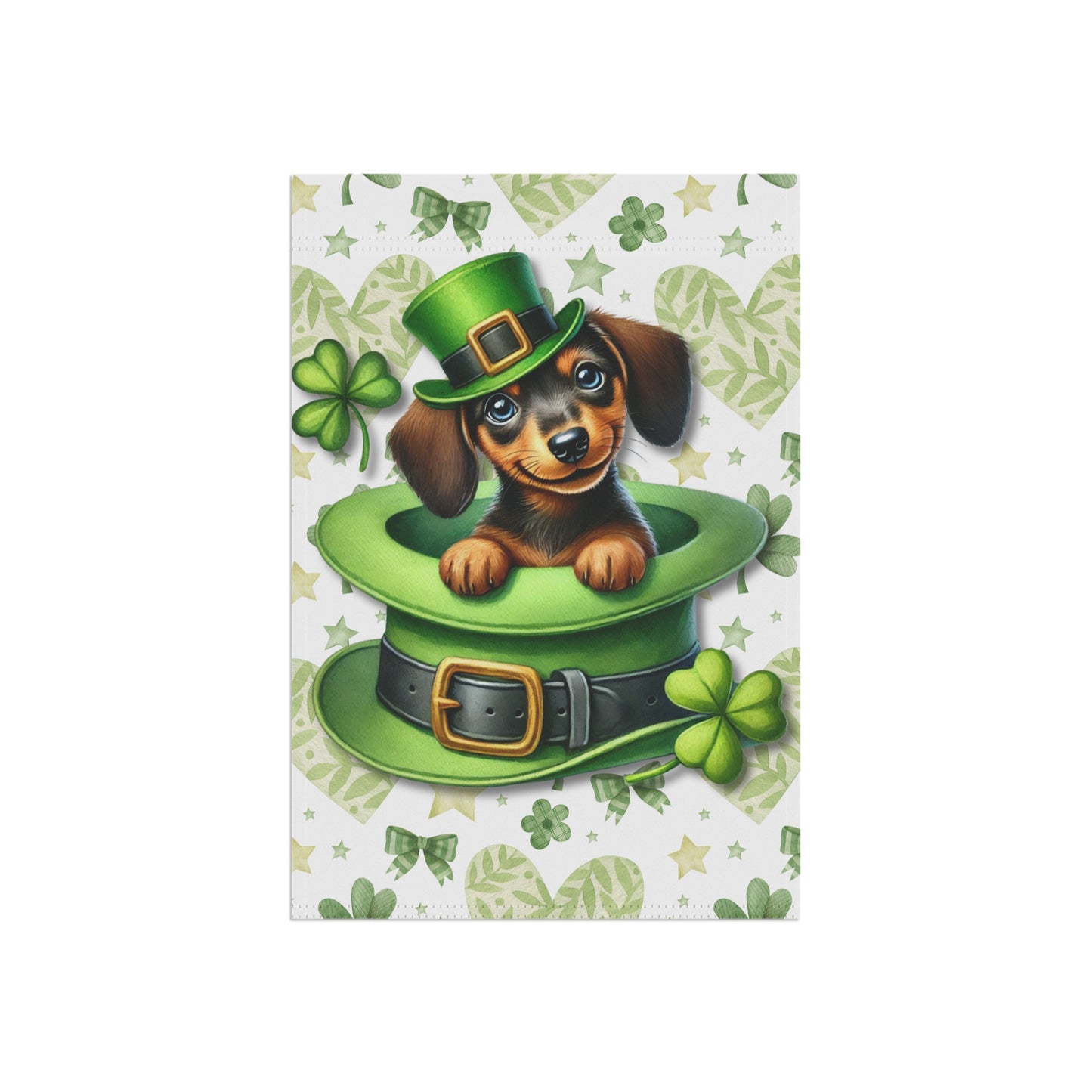 St Patricks Spring Garden Flag Dog Mom Banner Home Decor Dachshund Patty Day