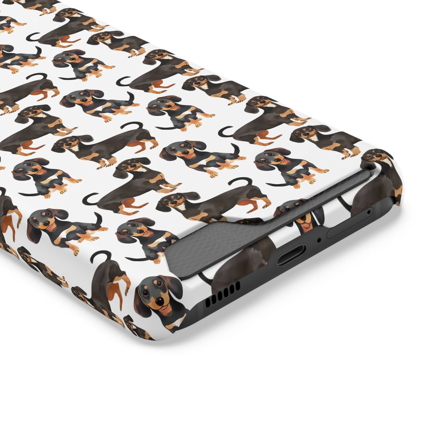 Dachshund Phone Case, Trendy Wallet Case for Dog Lovers, Cute Card Holder Cover, Animal Print Accessory, Slim Protective