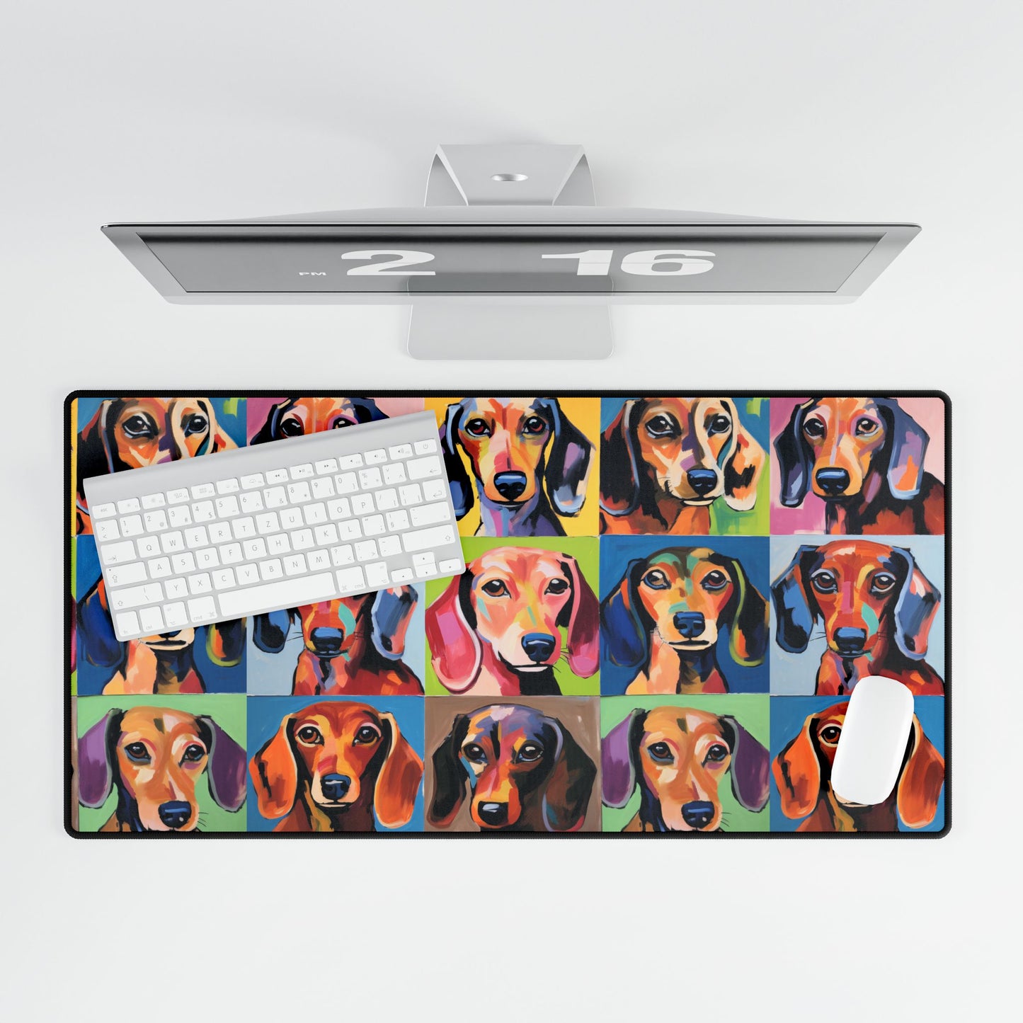 Pop Art Dachshund Desk Mat