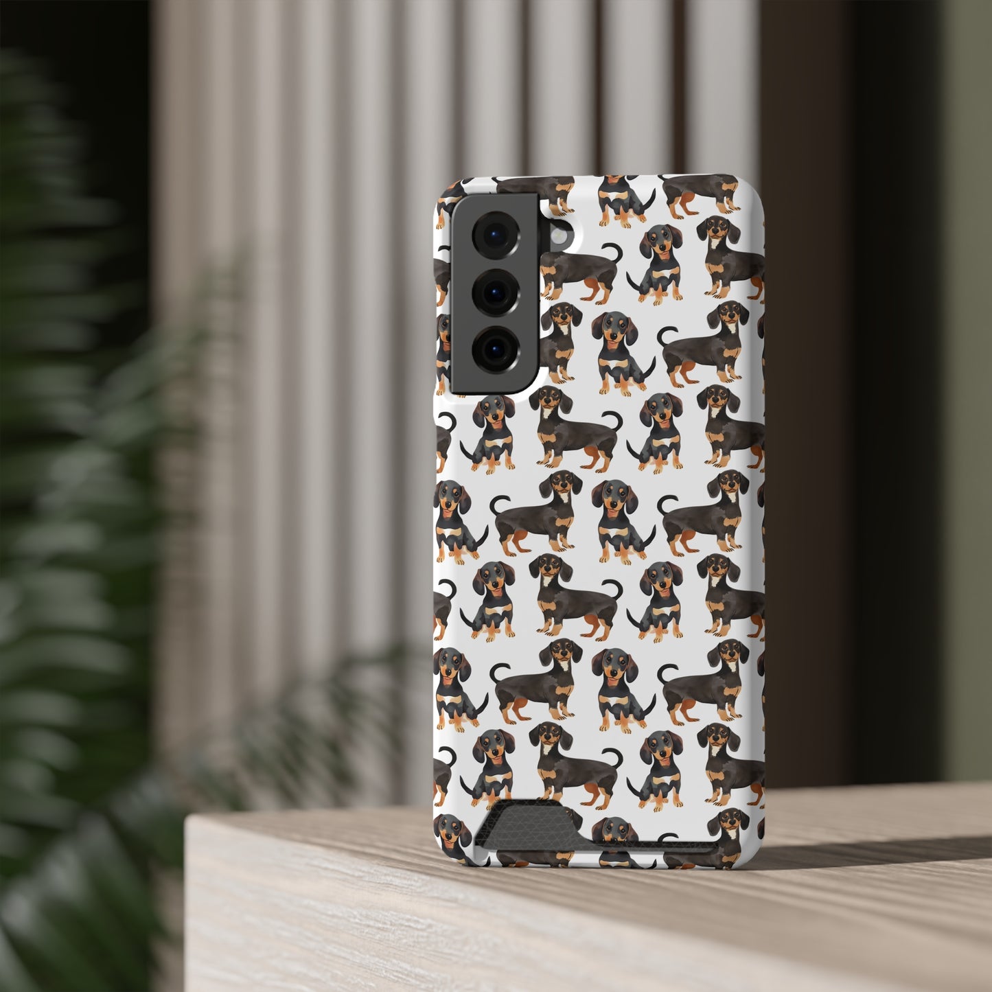 Dachshund Phone Case, Trendy Wallet Case for Dog Lovers, Cute Card Holder Cover, Animal Print Accessory, Slim Protective
