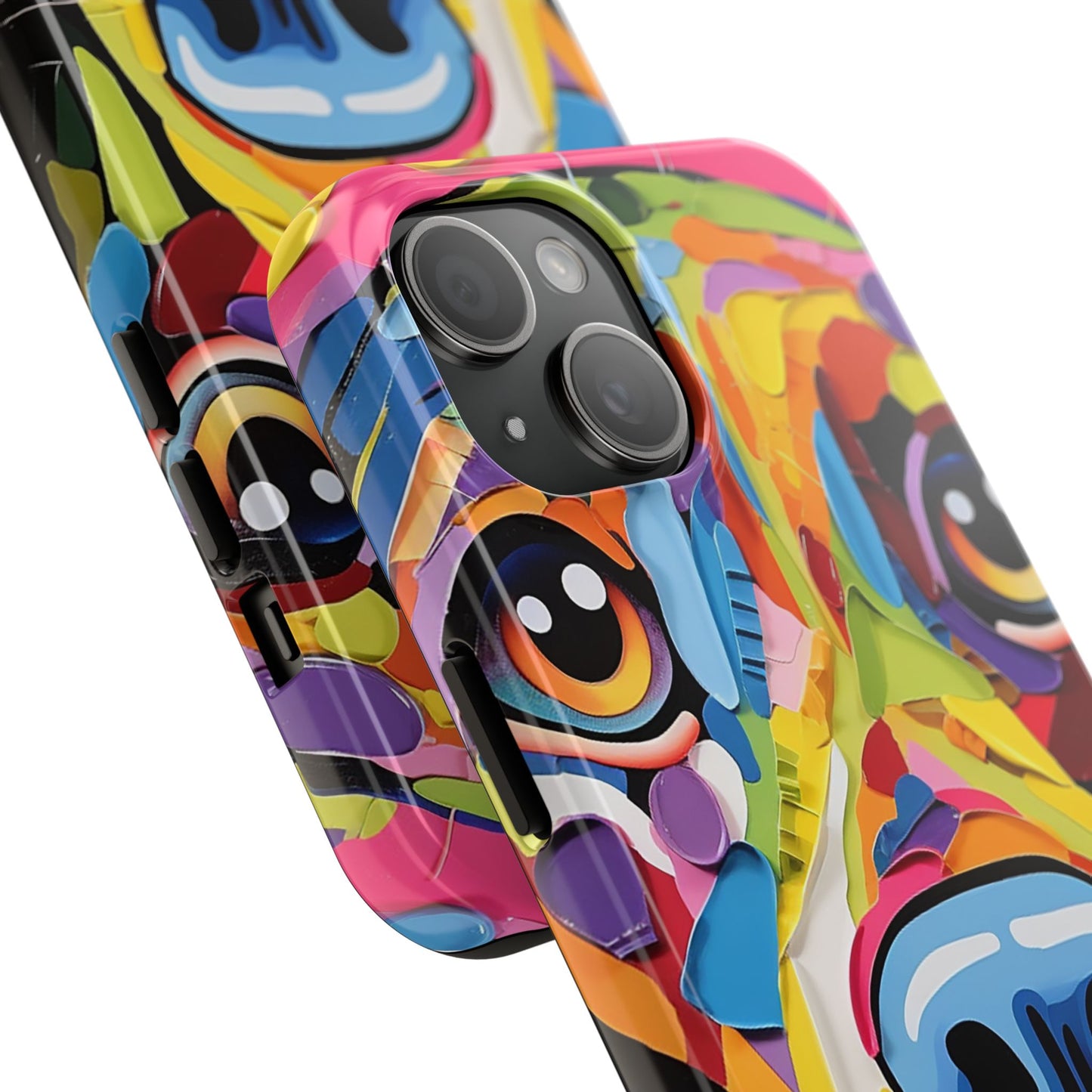 Bright Colorful Dachshund iPhone 15 Tough Phone Cases