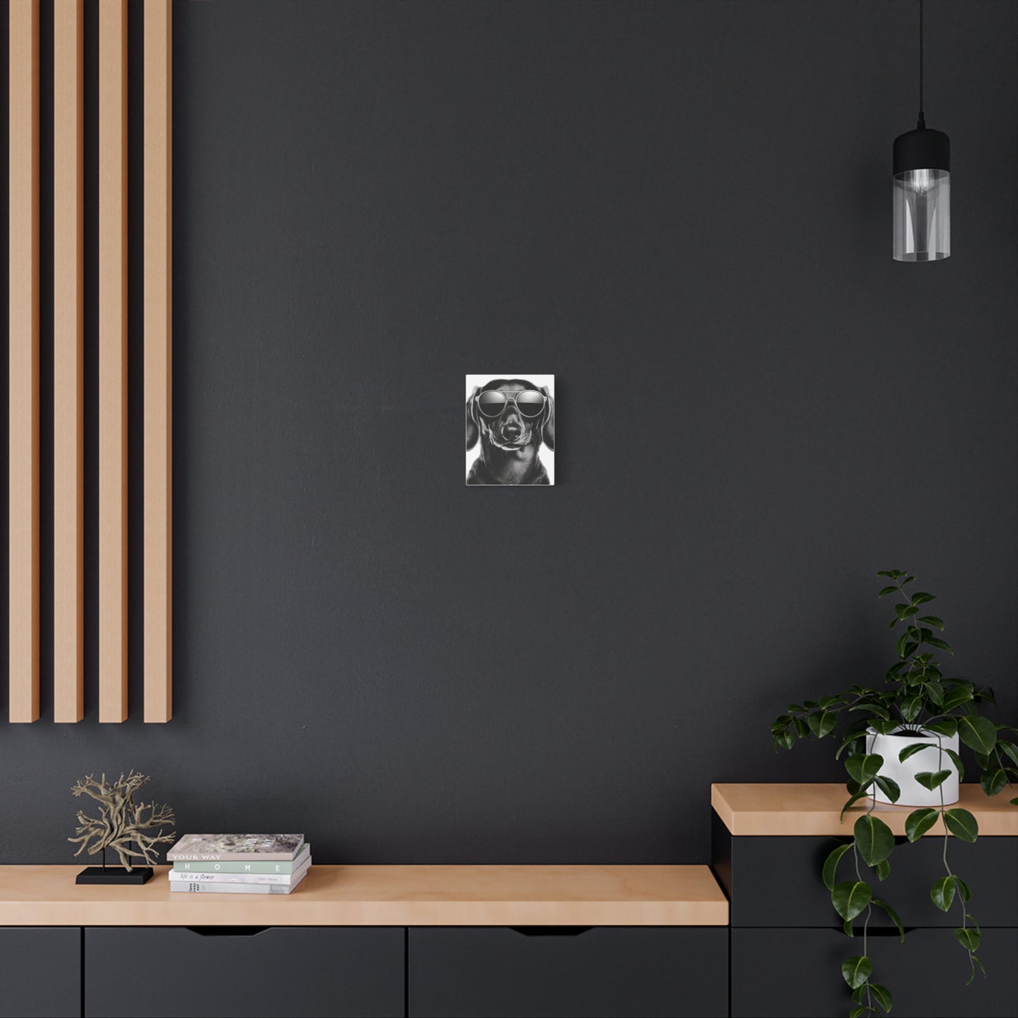 Stylish Dog Canvas Wall Art Dog Lover Gift Home Decor, Black and White Game Room