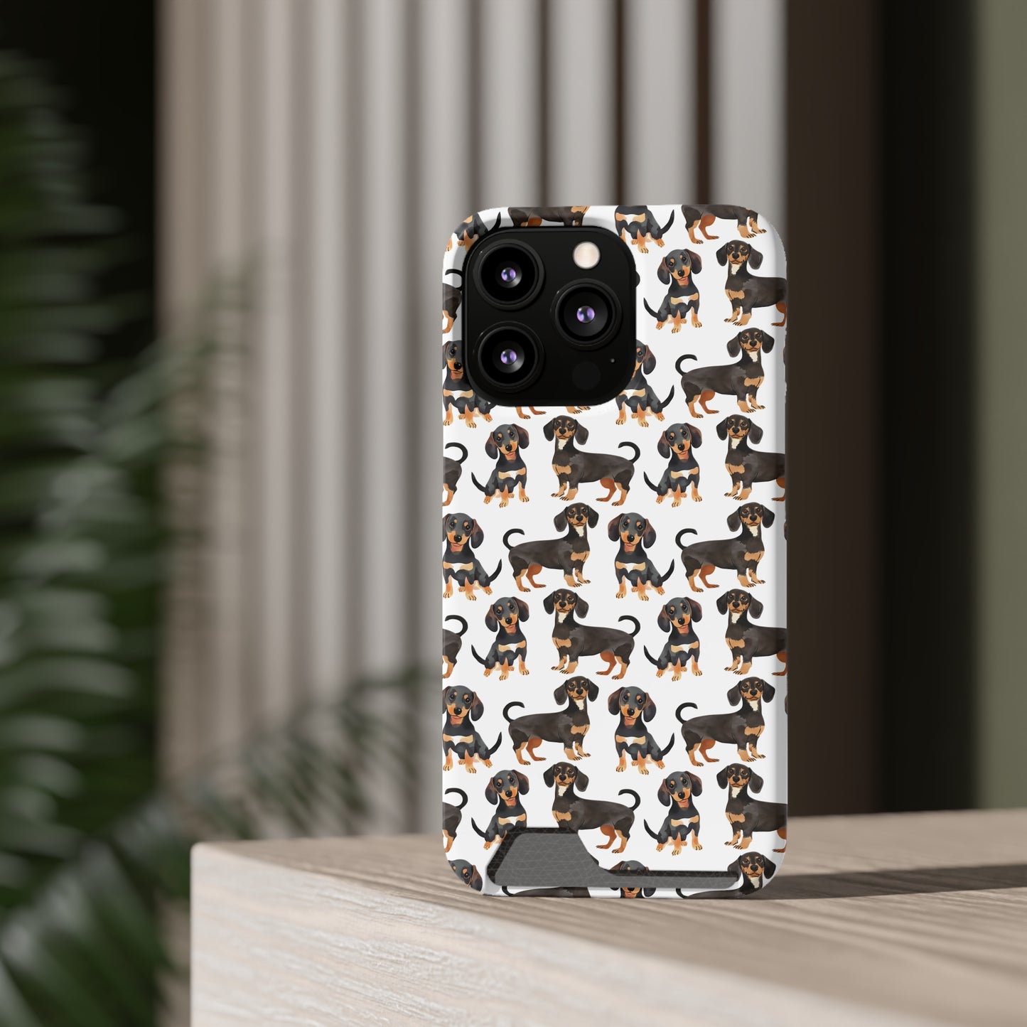 Dachshund Phone Case, Trendy Wallet Case for Dog Lovers, Cute Card Holder Cover, Animal Print Accessory, Slim Protective