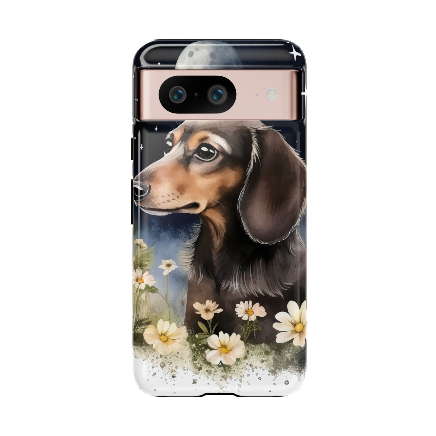 Vibrant Dachshund Moonlight Phone Case - Dog Apple Pixel Galaxy