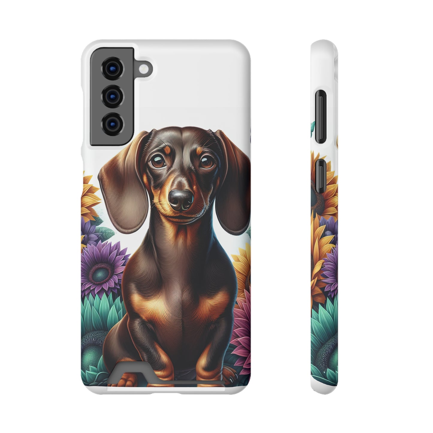 Dachshund Phone Case, Trendy Wallet Case for Dog Lovers, Cute Card Holder Cover, Animal Print Accessory, Slim Protective