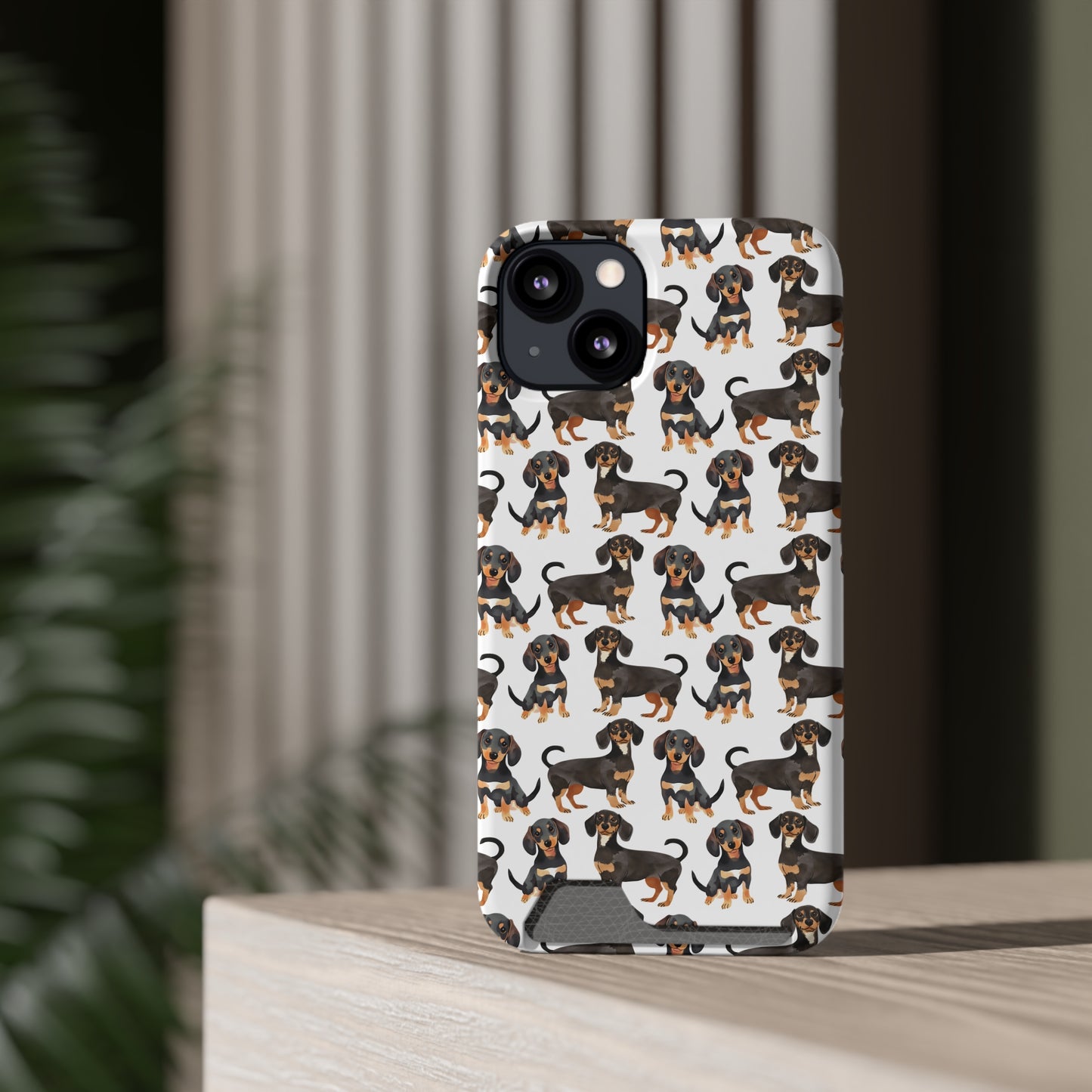 Dachshund Phone Case, Trendy Wallet Case for Dog Lovers, Cute Card Holder Cover, Animal Print Accessory, Slim Protective