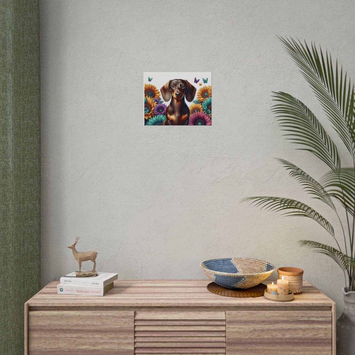 Floral Dachshund Rolled Posters