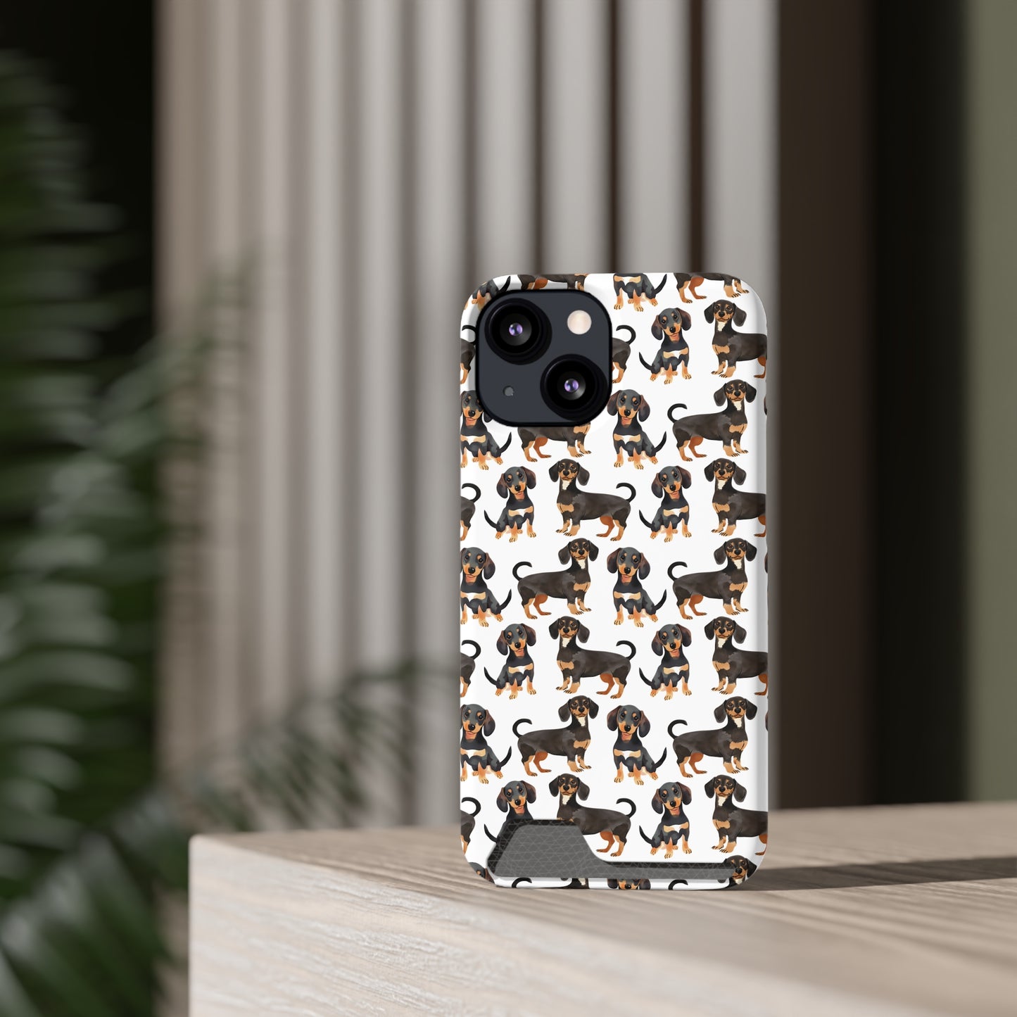 Dachshund Phone Case, Trendy Wallet Case for Dog Lovers, Cute Card Holder Cover, Animal Print Accessory, Slim Protective