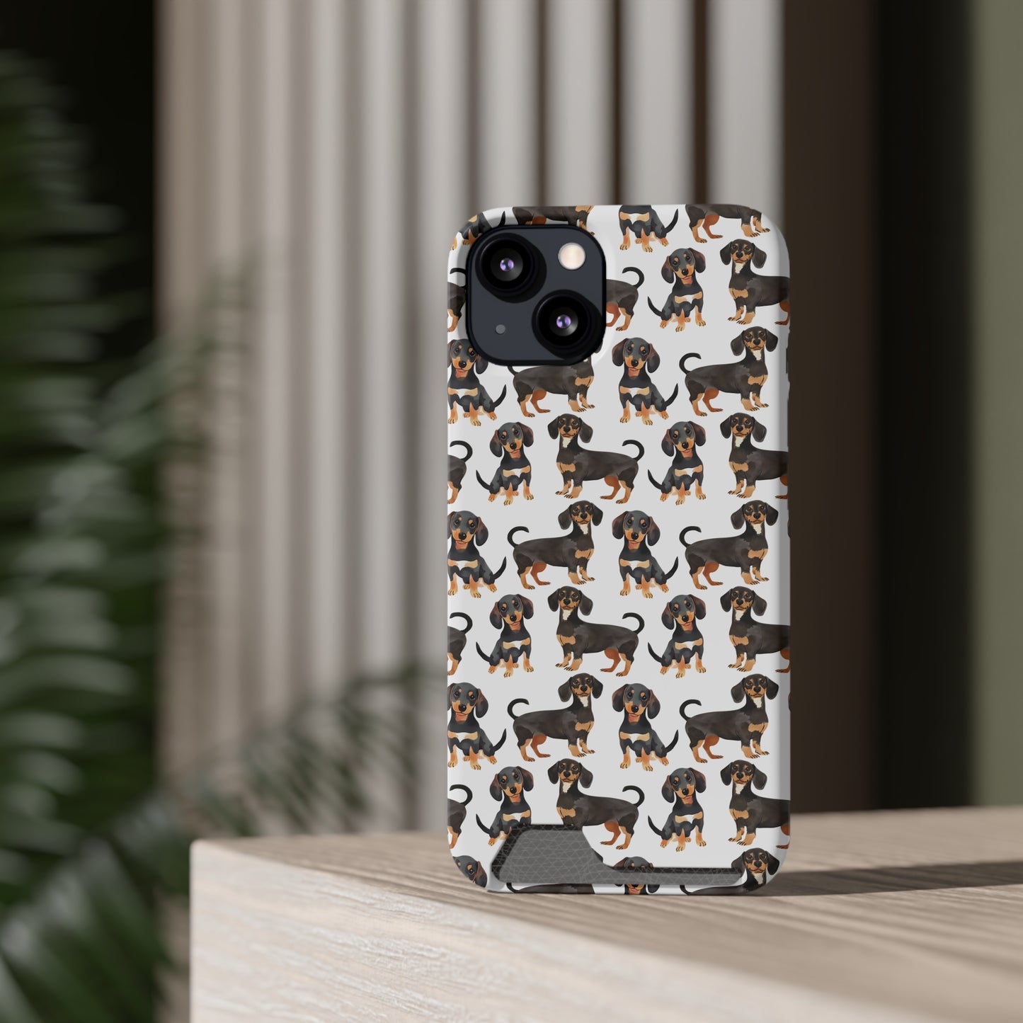 Dachshund Phone Case, Trendy Wallet Case for Dog Lovers, Cute Card Holder Cover, Animal Print Accessory, Slim Protective