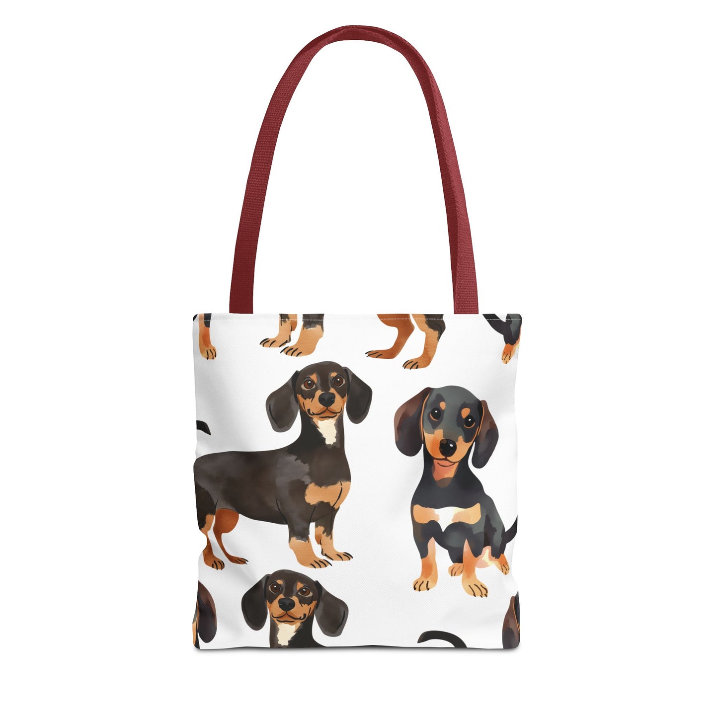 Black and Tan Dachshund Puppy Tote Bag Bright and Cheerful Weiner Doxie Patterned