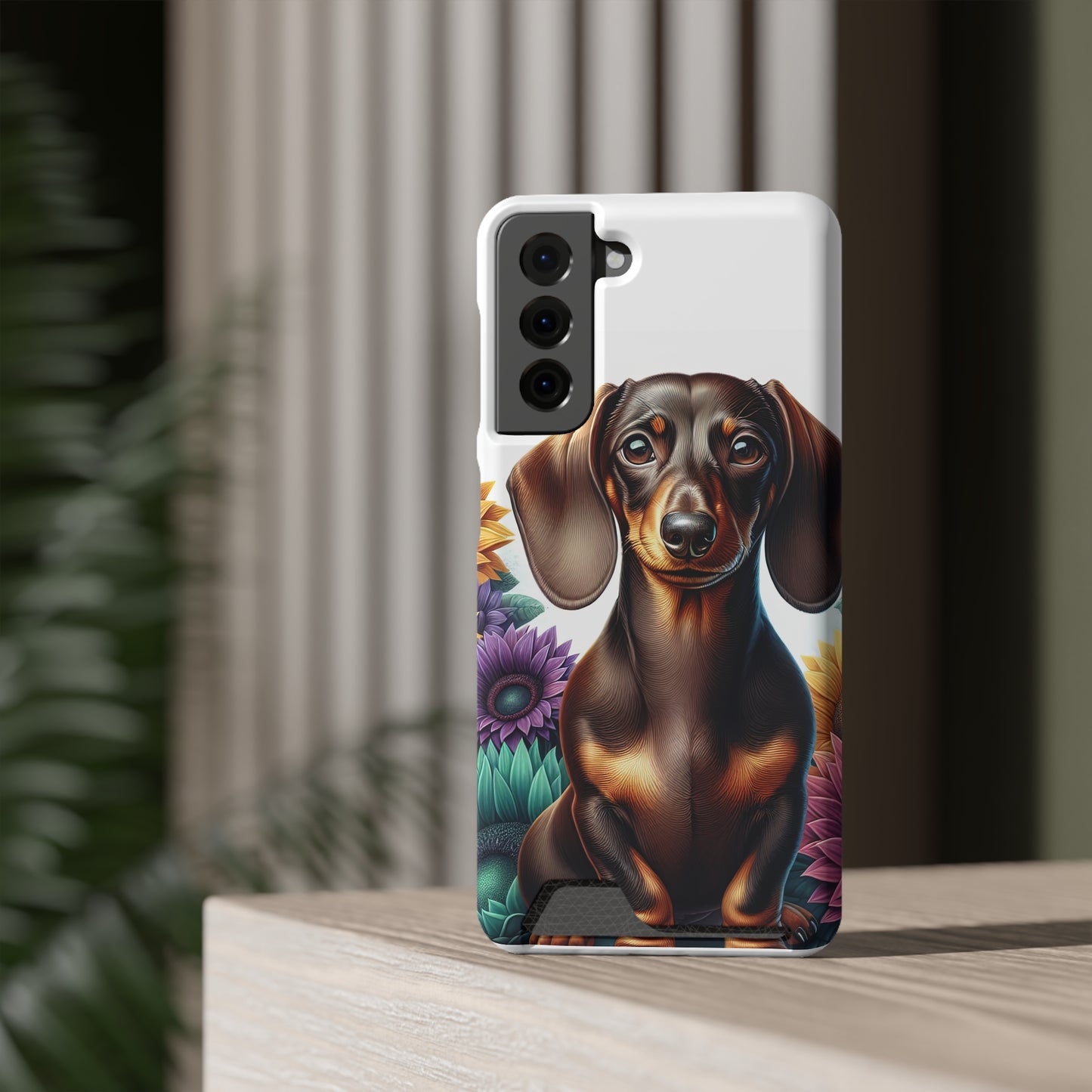 Dachshund Phone Case, Trendy Wallet Case for Dog Lovers, Cute Card Holder Cover, Animal Print Accessory, Slim Protective