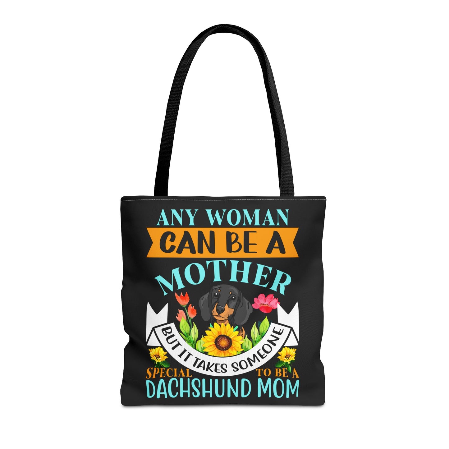 Mom Dachshund Puppy Tote Bag Bright and Cheerful Weiner Doxie