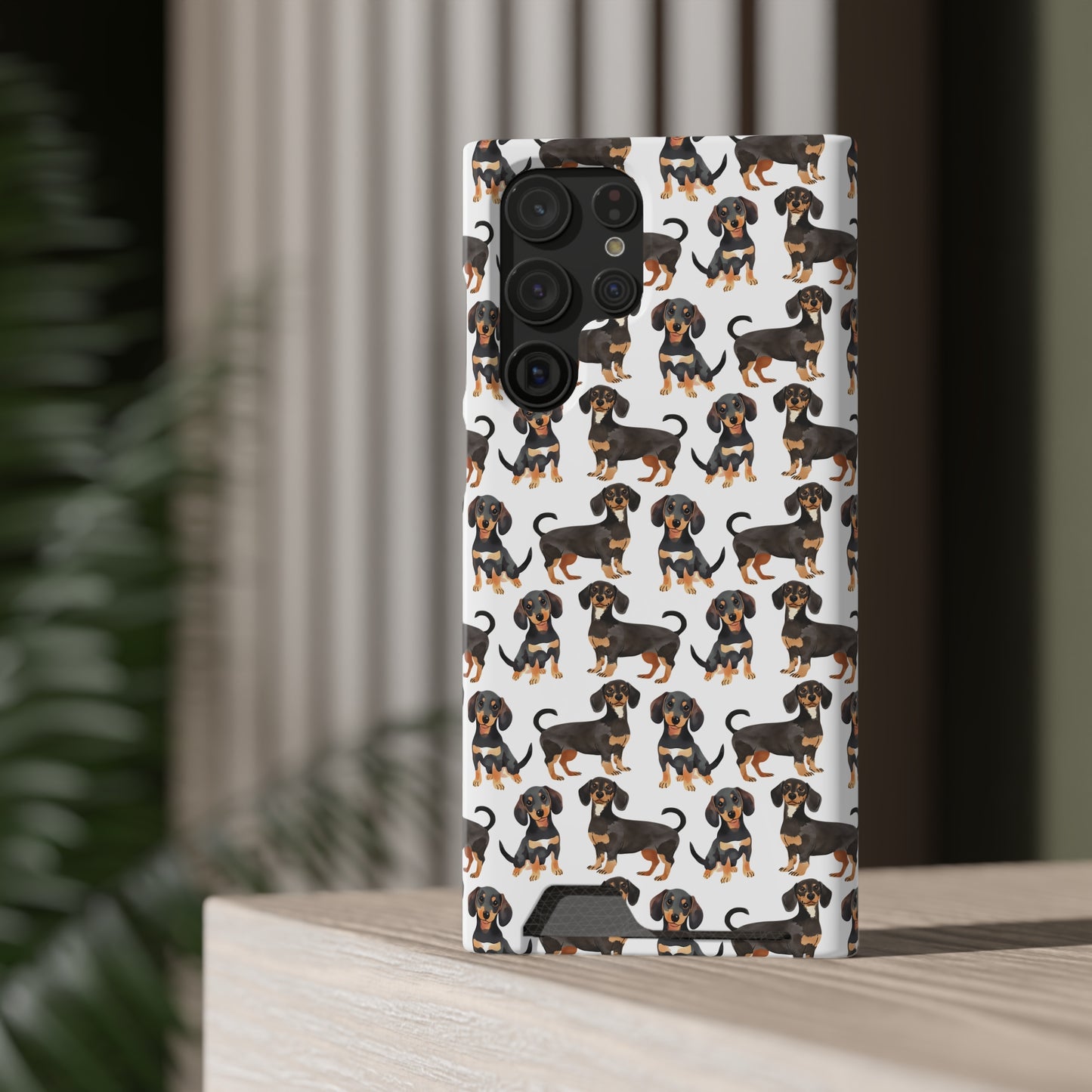 Dachshund Phone Case, Trendy Wallet Case for Dog Lovers, Cute Card Holder Cover, Animal Print Accessory, Slim Protective