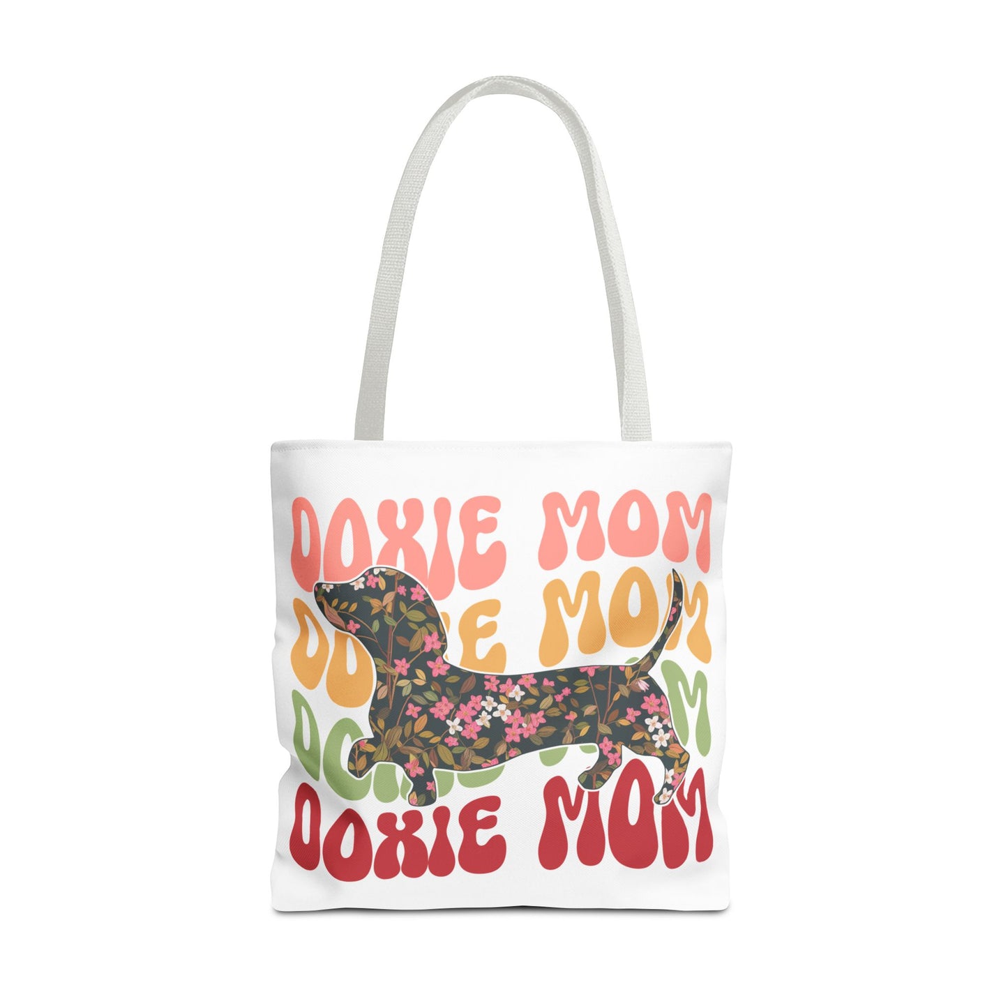 Black and Tan Dachshund Puppy Tote Bag Bright and Cheerful Weiner Doxie Patterned