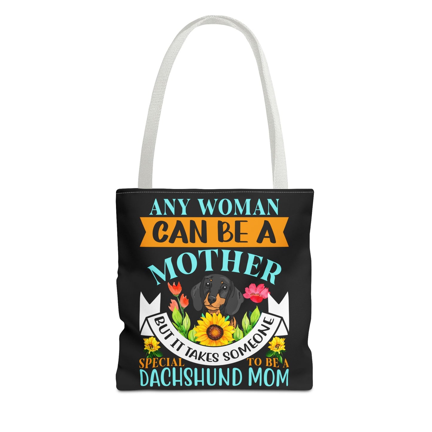 Mom Dachshund Puppy Tote Bag Bright and Cheerful Weiner Doxie
