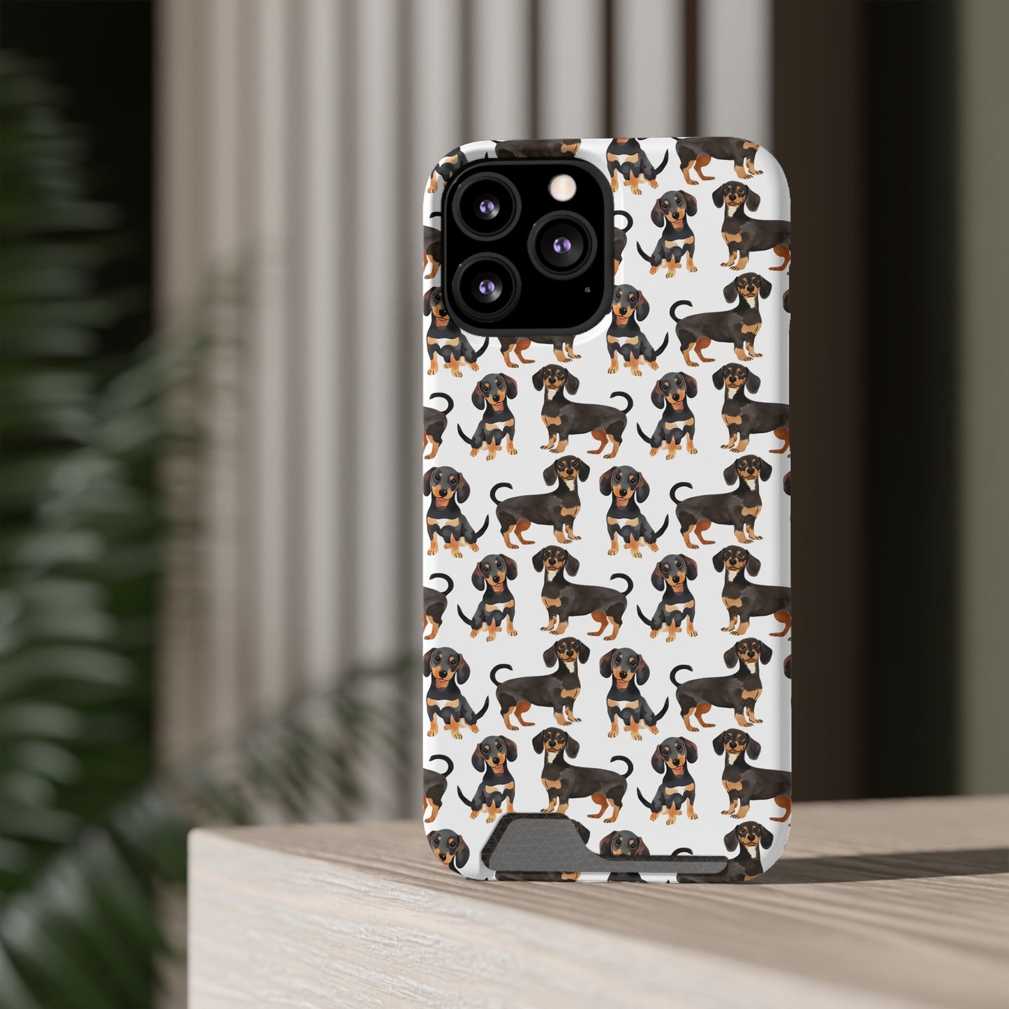 Dachshund Phone Case, Trendy Wallet Case for Dog Lovers, Cute Card Holder Cover, Animal Print Accessory, Slim Protective