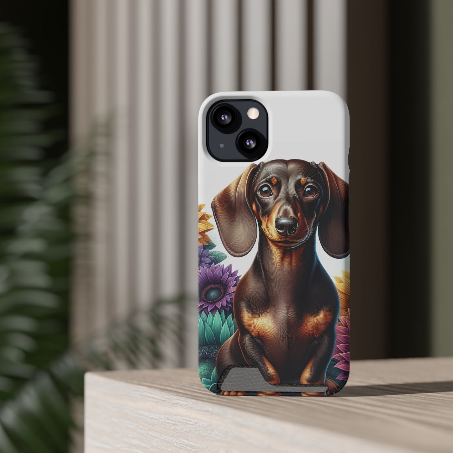 Dachshund Phone Case, Trendy Wallet Case for Dog Lovers, Cute Card Holder Cover, Animal Print Accessory, Slim Protective
