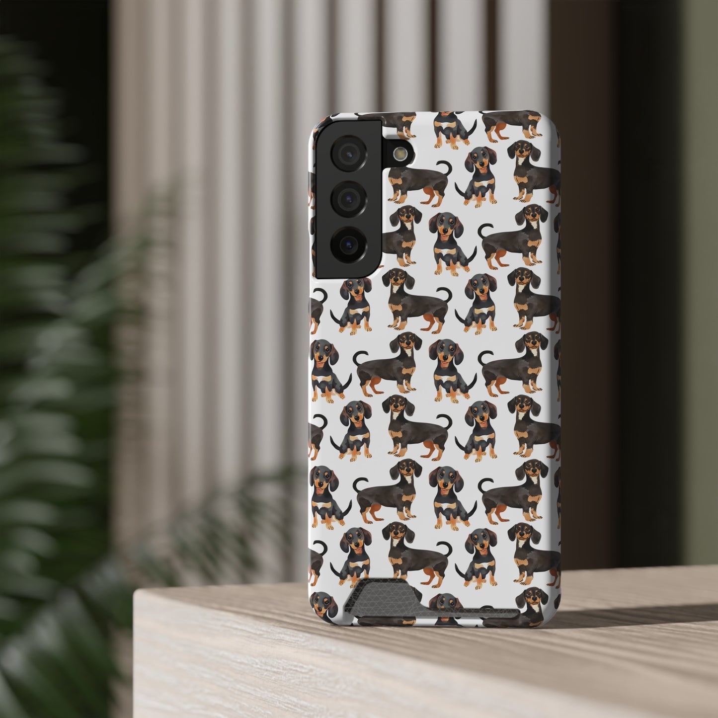 Dachshund Phone Case, Trendy Wallet Case for Dog Lovers, Cute Card Holder Cover, Animal Print Accessory, Slim Protective