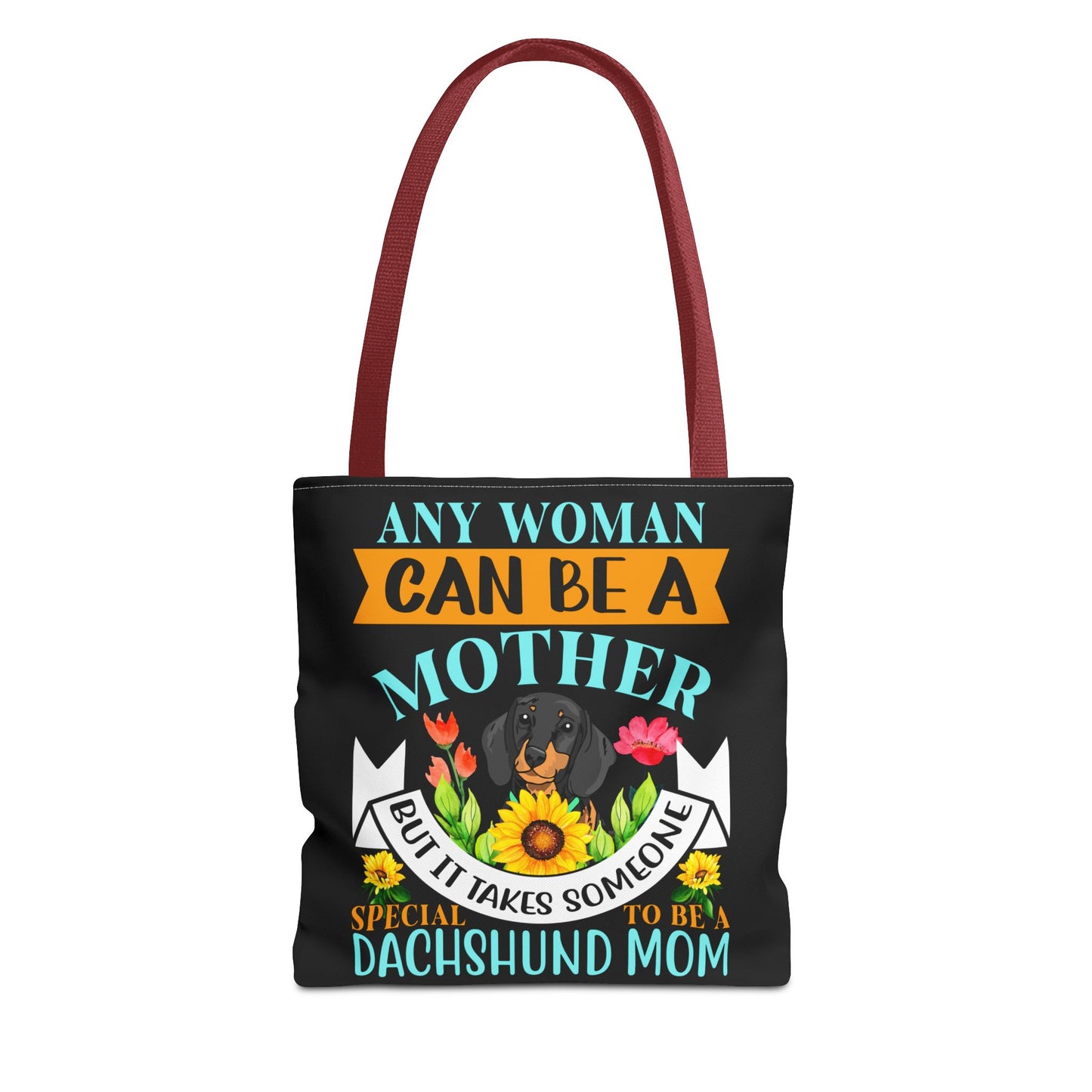 Mom Dachshund Puppy Tote Bag Bright and Cheerful Weiner Doxie