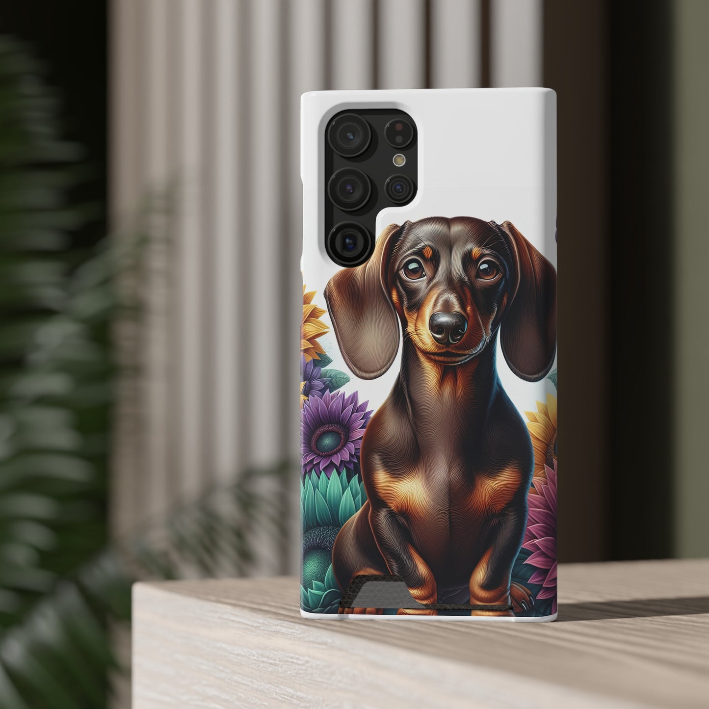 Dachshund Phone Case, Trendy Wallet Case for Dog Lovers, Cute Card Holder Cover, Animal Print Accessory, Slim Protective