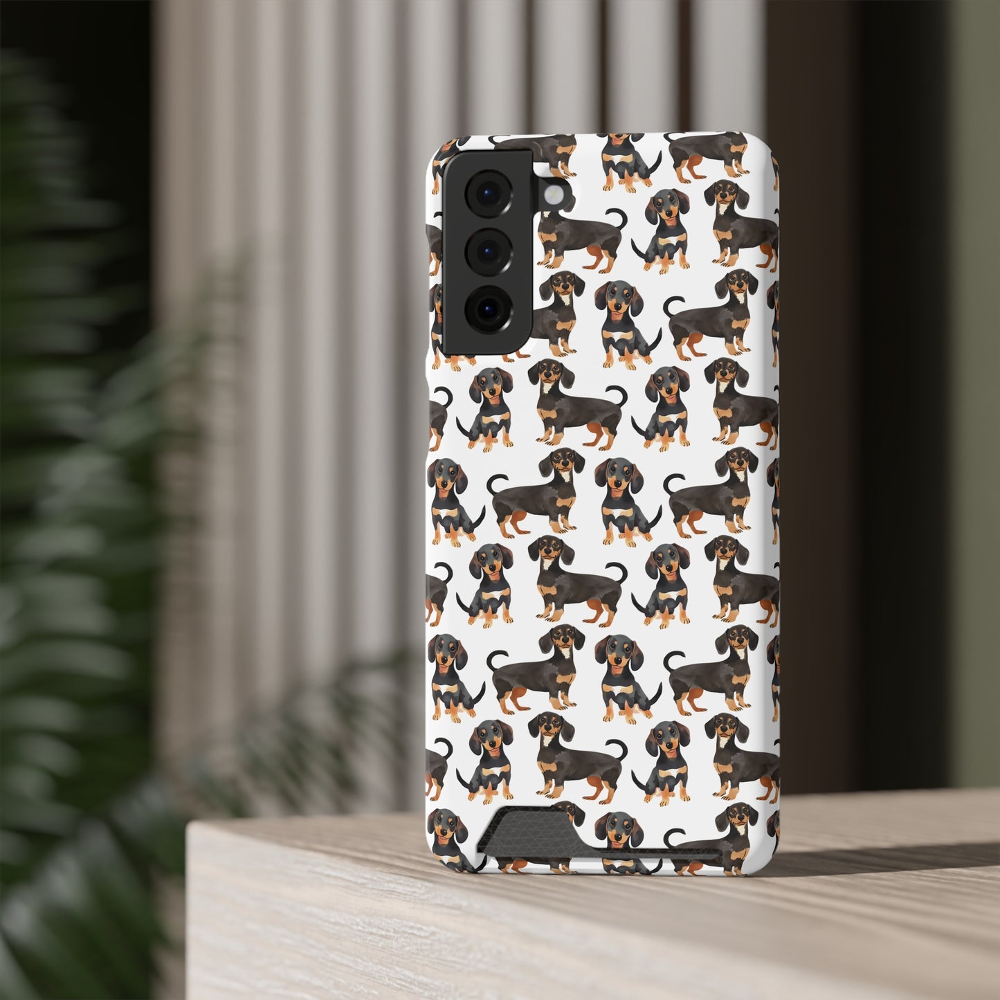 Dachshund Phone Case, Trendy Wallet Case for Dog Lovers, Cute Card Holder Cover, Animal Print Accessory, Slim Protective