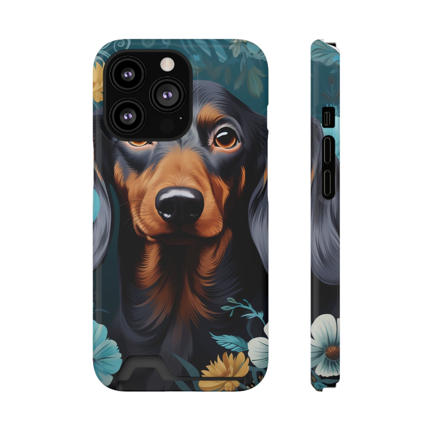Dachshund Phone Case, Trendy Wallet Case for Dog Lovers, Cute Card Holder Cover