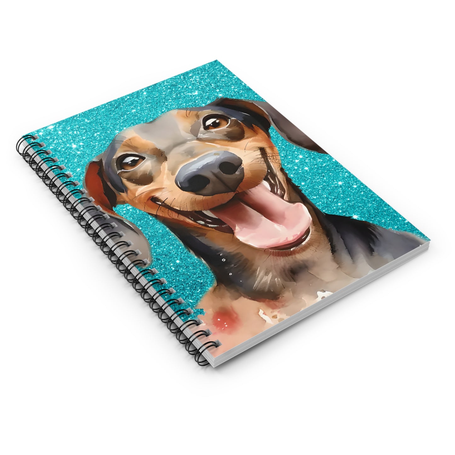 Dachshund Spiral Notebook - Ruled Line, Cute Dog Journal, Pet Lover Notepad, Lined Writing Pad Black and Tan Doxie Mom