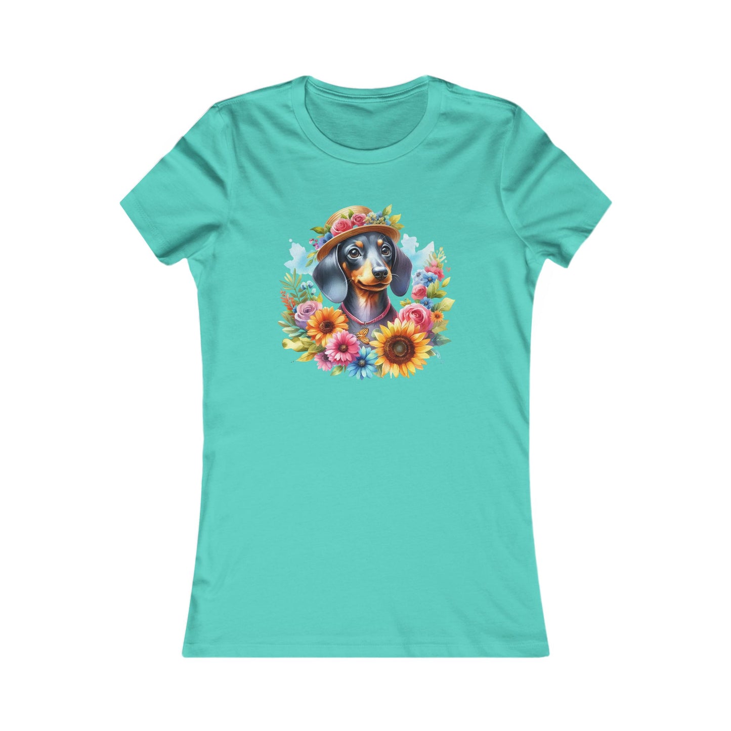 Adorable Women's Tee Floral Dachshund Spring Ready Shirt