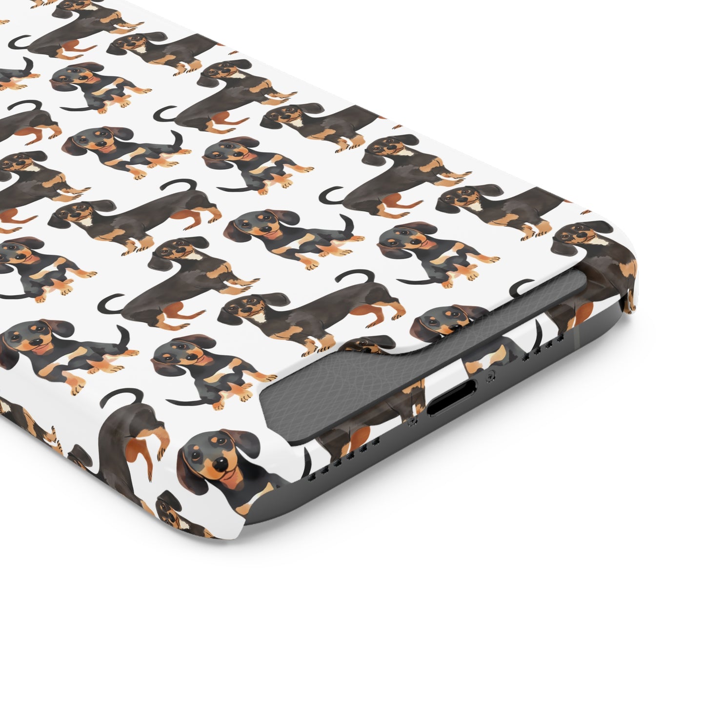 Dachshund Phone Case, Trendy Wallet Case for Dog Lovers, Cute Card Holder Cover, Animal Print Accessory, Slim Protective