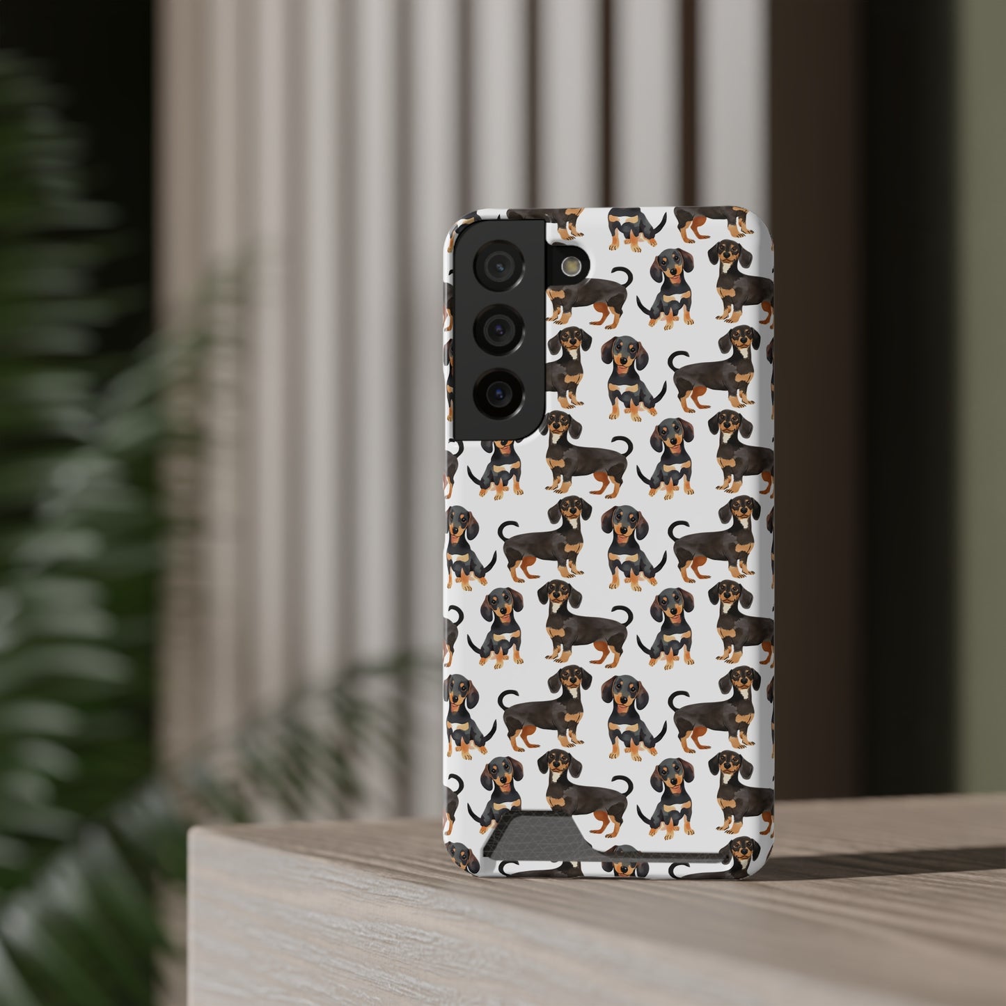 Dachshund Phone Case, Trendy Wallet Case for Dog Lovers, Cute Card Holder Cover, Animal Print Accessory, Slim Protective