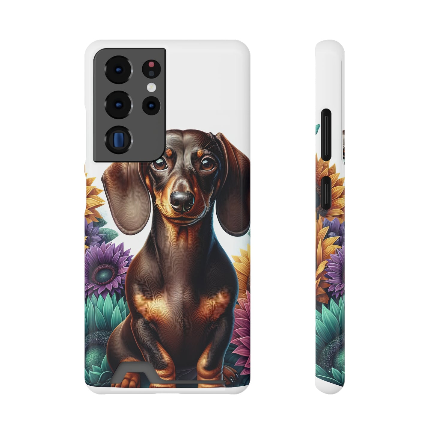 Dachshund Phone Case, Trendy Wallet Case for Dog Lovers, Cute Card Holder Cover, Animal Print Accessory, Slim Protective