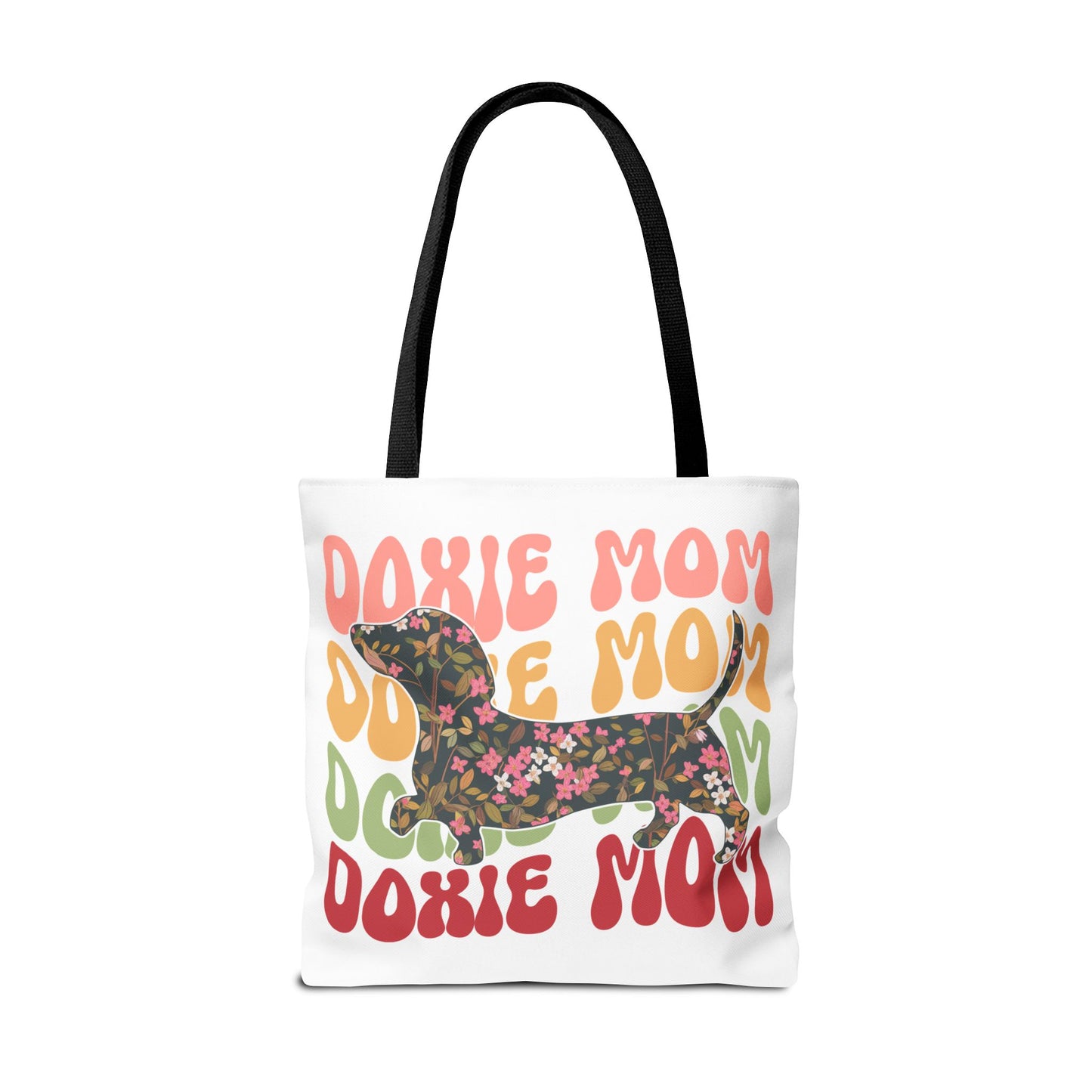 Black and Tan Dachshund Puppy Tote Bag Bright and Cheerful Weiner Doxie Patterned