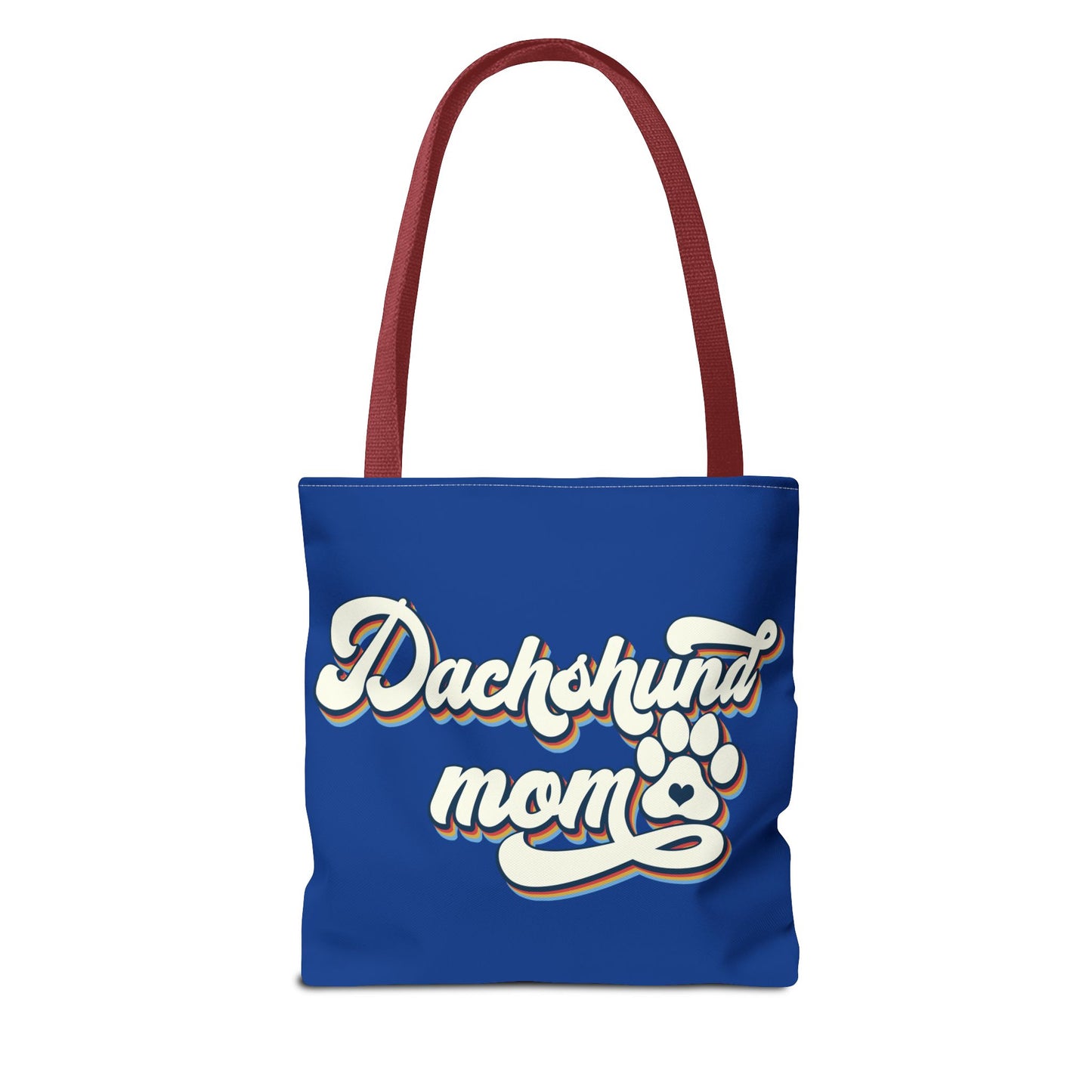 Navy Blue Dachshund Puppy Tote Bag Bright and Cheerful Weiner Doxie