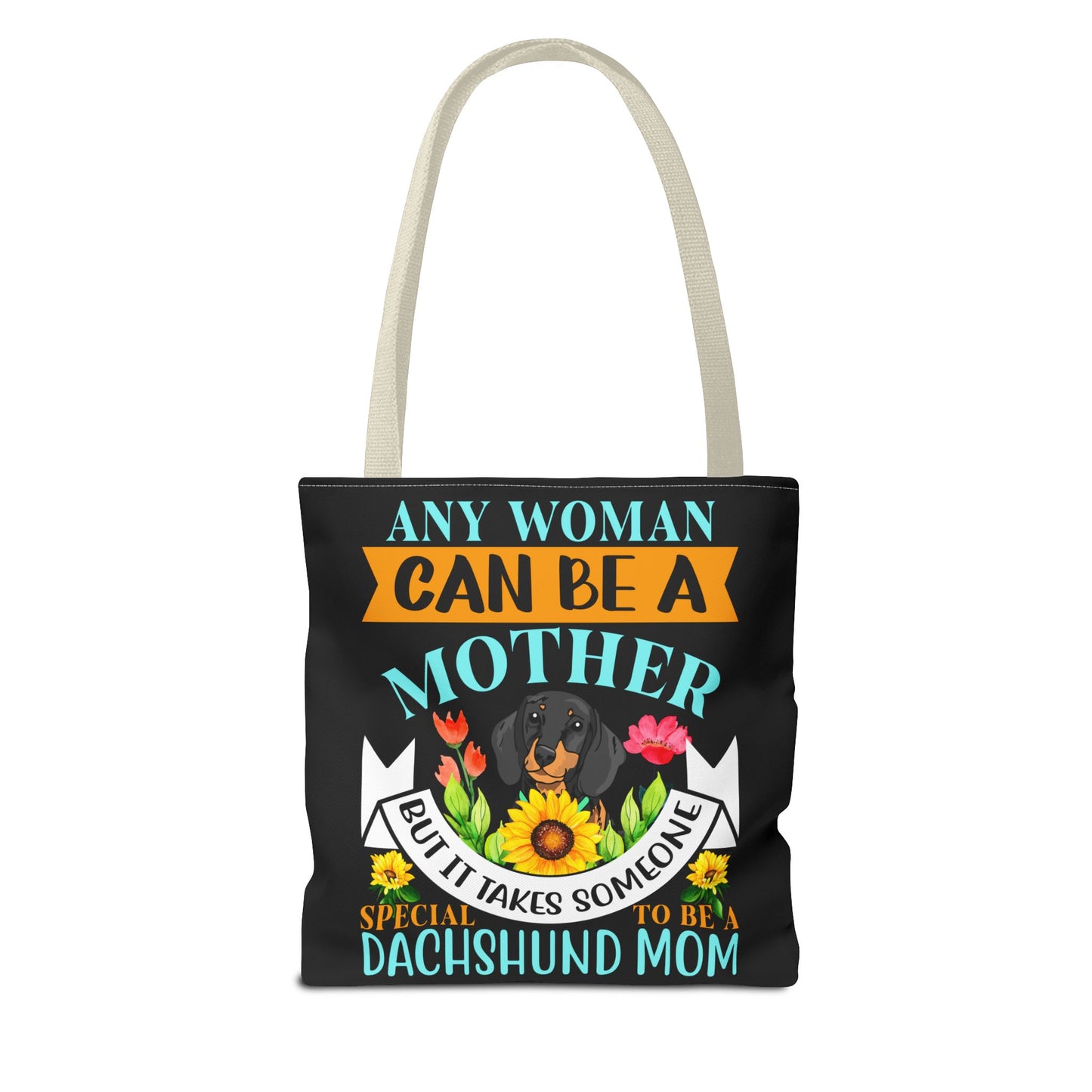 Mom Dachshund Puppy Tote Bag Bright and Cheerful Weiner Doxie
