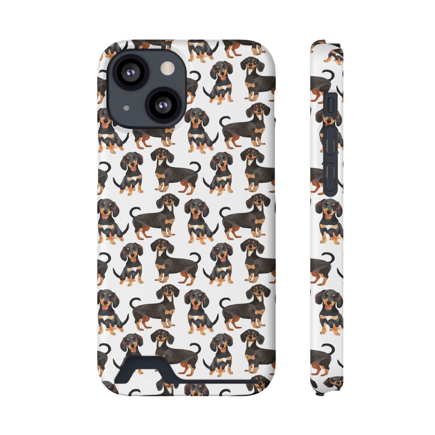 Dachshund Phone Case, Trendy Wallet Case for Dog Lovers, Cute Card Holder Cover, Animal Print Accessory, Slim Protective