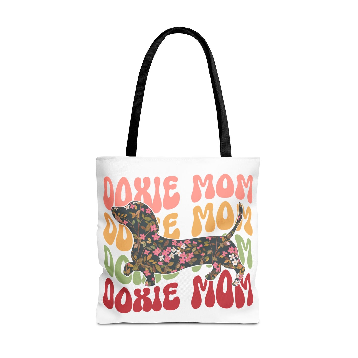 Black and Tan Dachshund Puppy Tote Bag Bright and Cheerful Weiner Doxie Patterned