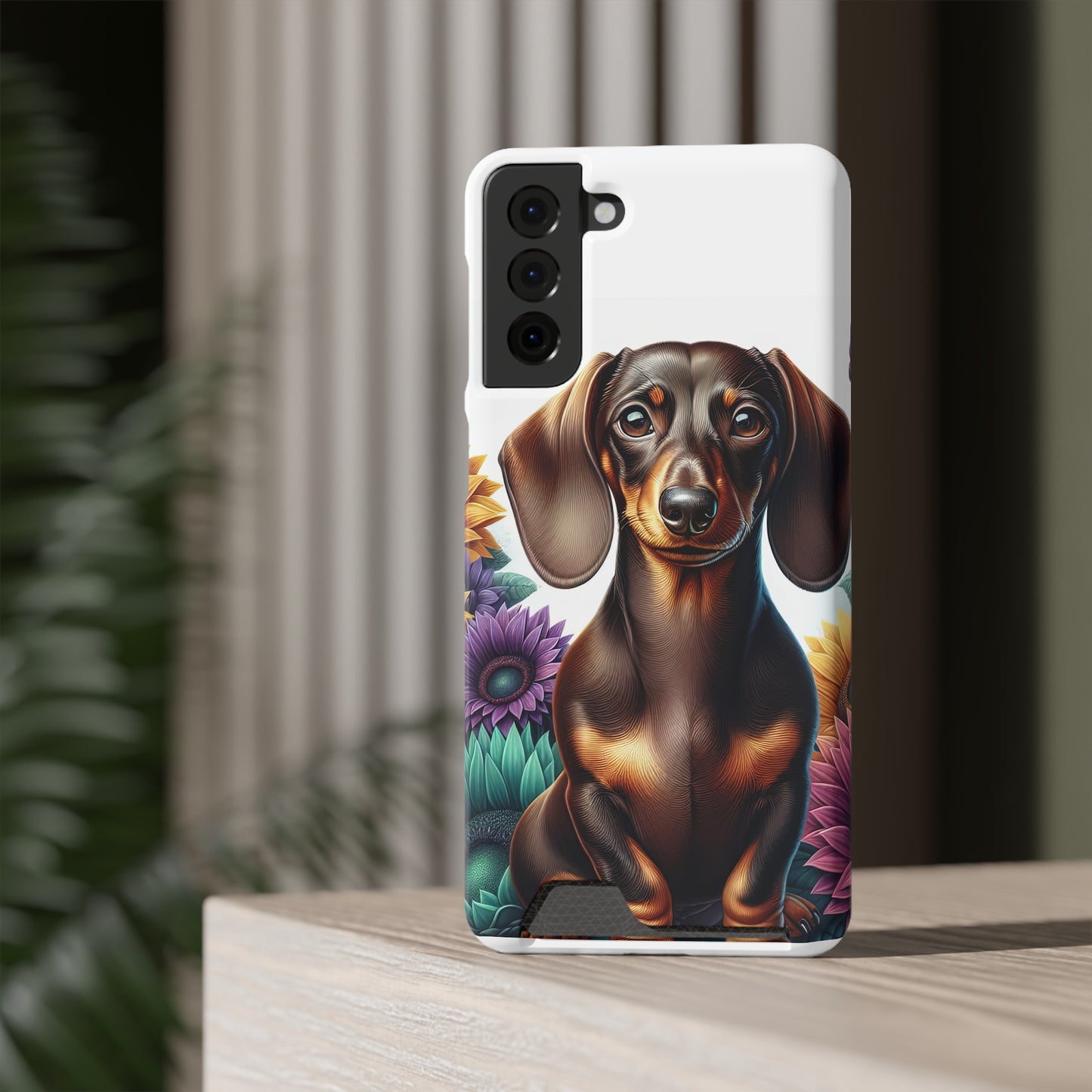 Dachshund Phone Case, Trendy Wallet Case for Dog Lovers, Cute Card Holder Cover, Animal Print Accessory, Slim Protective