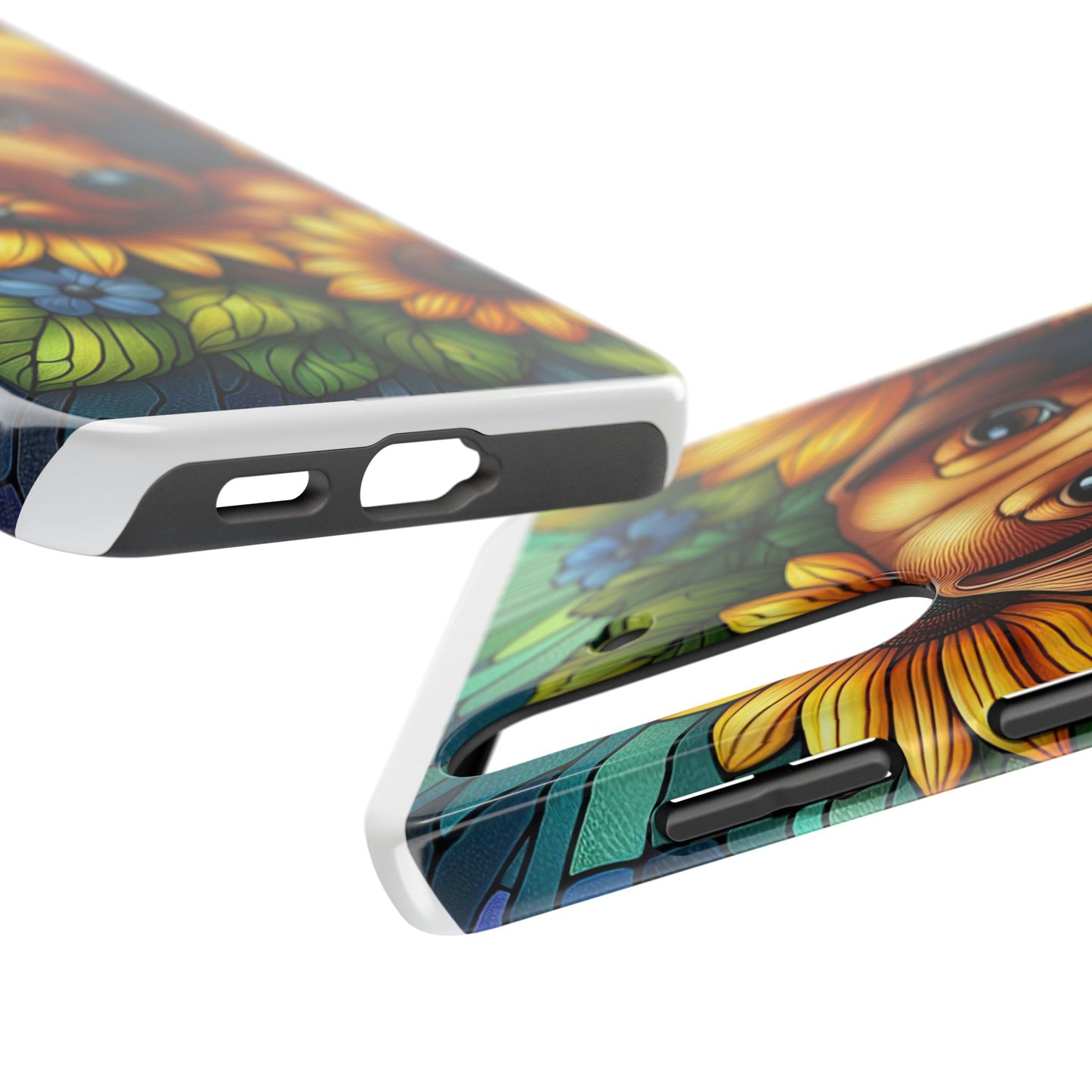 Cute Dachshund Phone Case Dog Lover Gift Tough Phone Cover Doxie Stained Glass