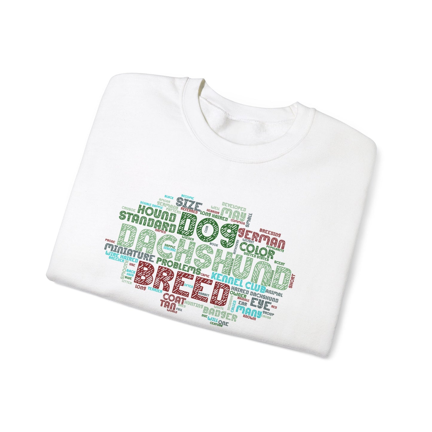 Dachshund Word Art Sweatshirt, Cozy Dog Lover Gift, Funny Pet Apparel, Unisex