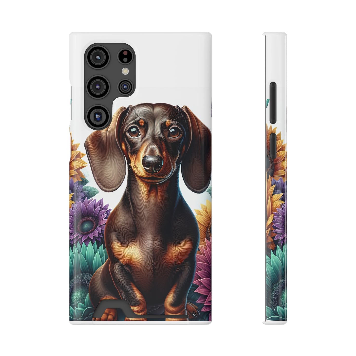 Dachshund Phone Case, Trendy Wallet Case for Dog Lovers, Cute Card Holder Cover, Animal Print Accessory, Slim Protective