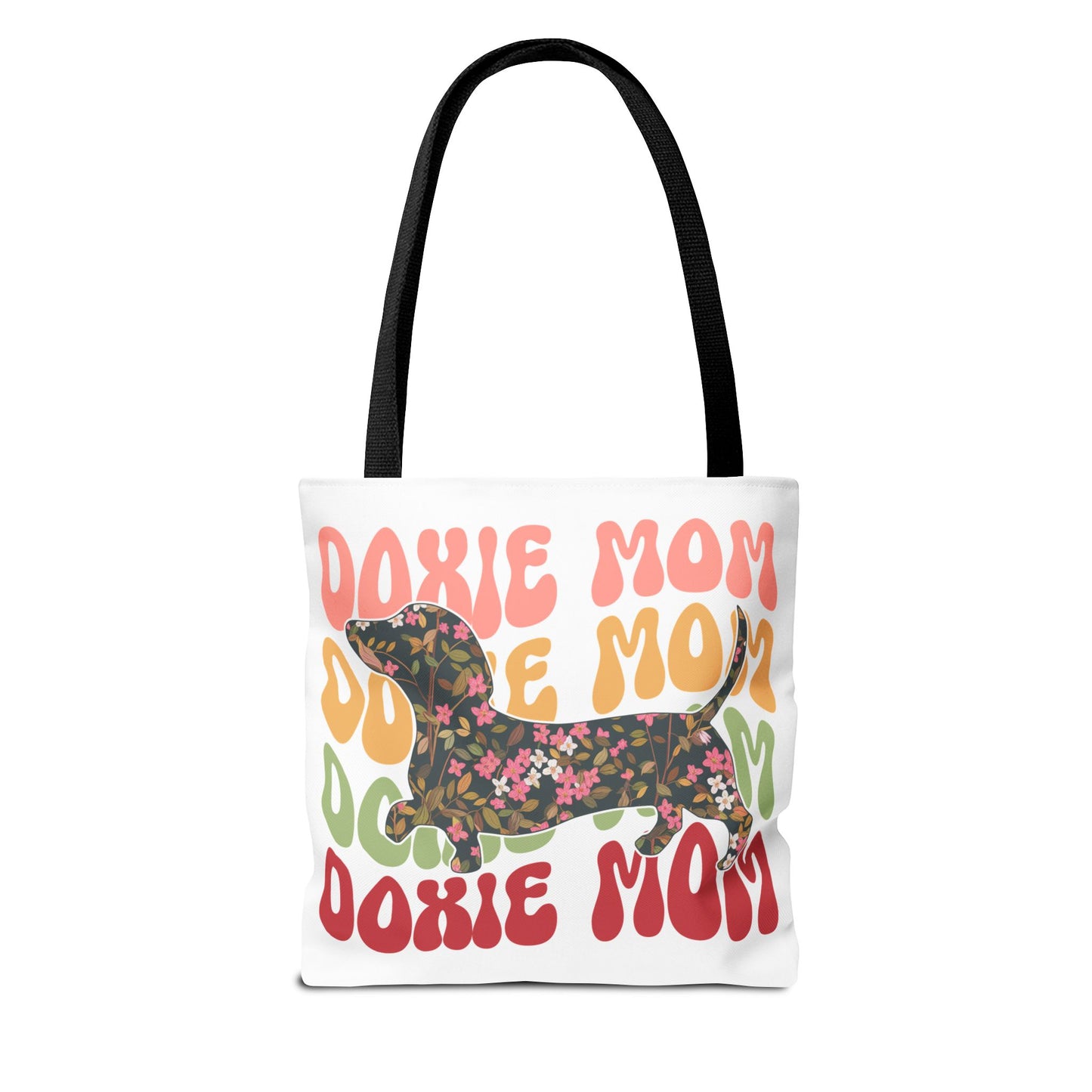 Black and Tan Dachshund Puppy Tote Bag Bright and Cheerful Weiner Doxie Patterned