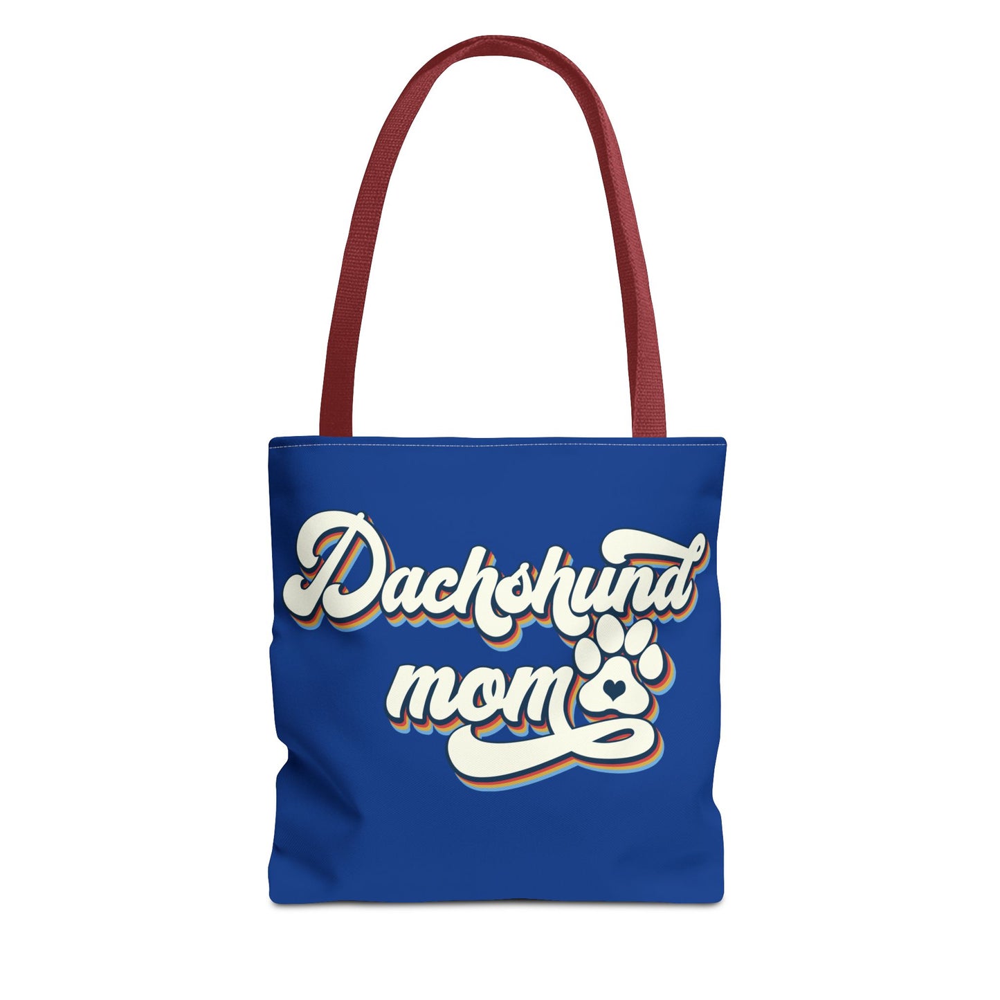 Navy Blue Dachshund Puppy Tote Bag Bright and Cheerful Weiner Doxie