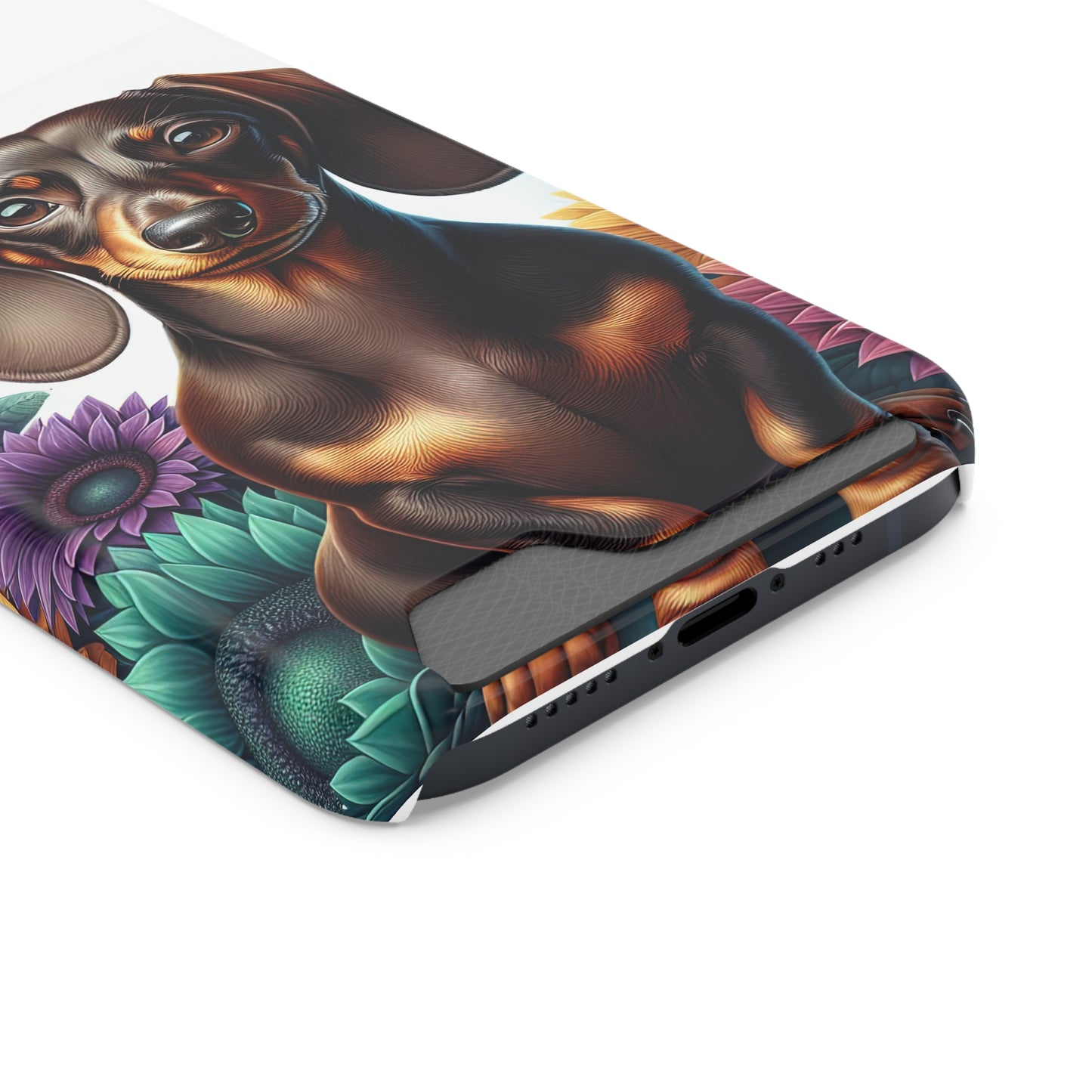 Dachshund Phone Case, Trendy Wallet Case for Dog Lovers, Cute Card Holder Cover, Animal Print Accessory, Slim Protective